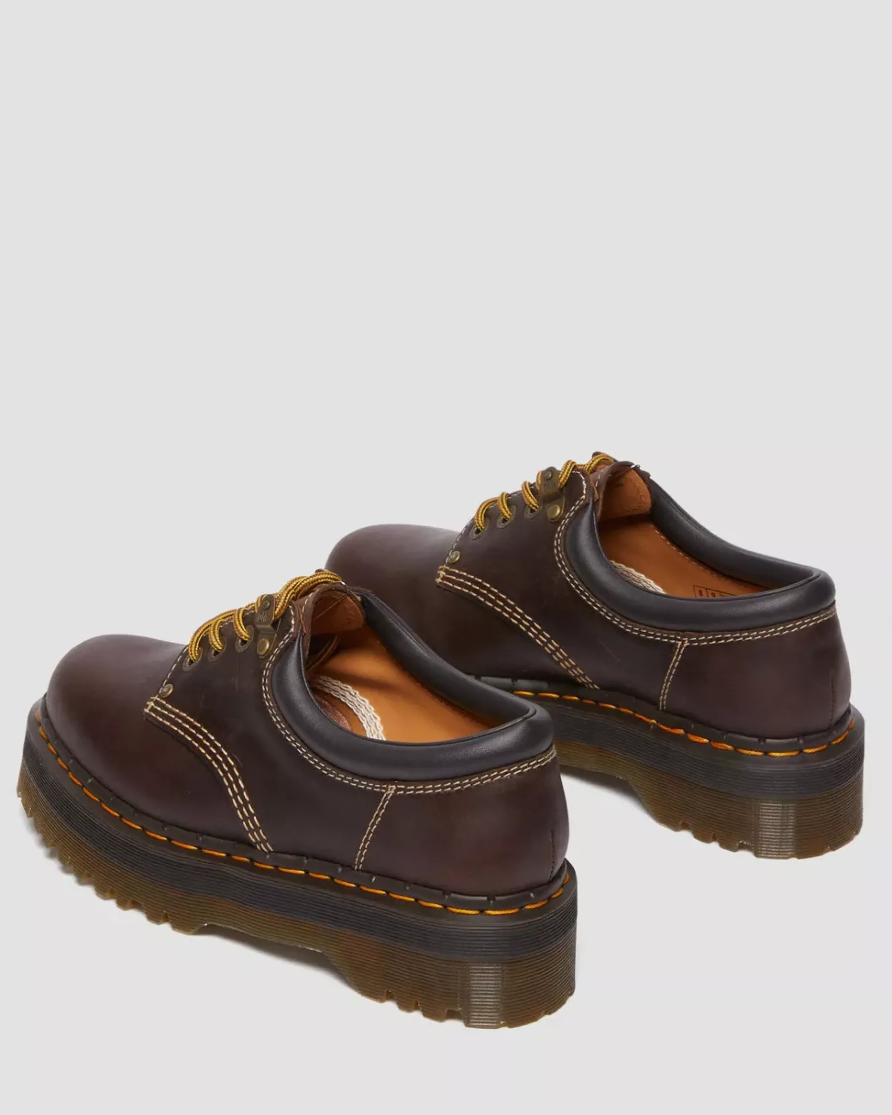 Originals|Bestsellers>Dr. Martens 8053 Arc Crazy Horse Leather Platform Casual Shoes Dark Brown — Crazy Horse