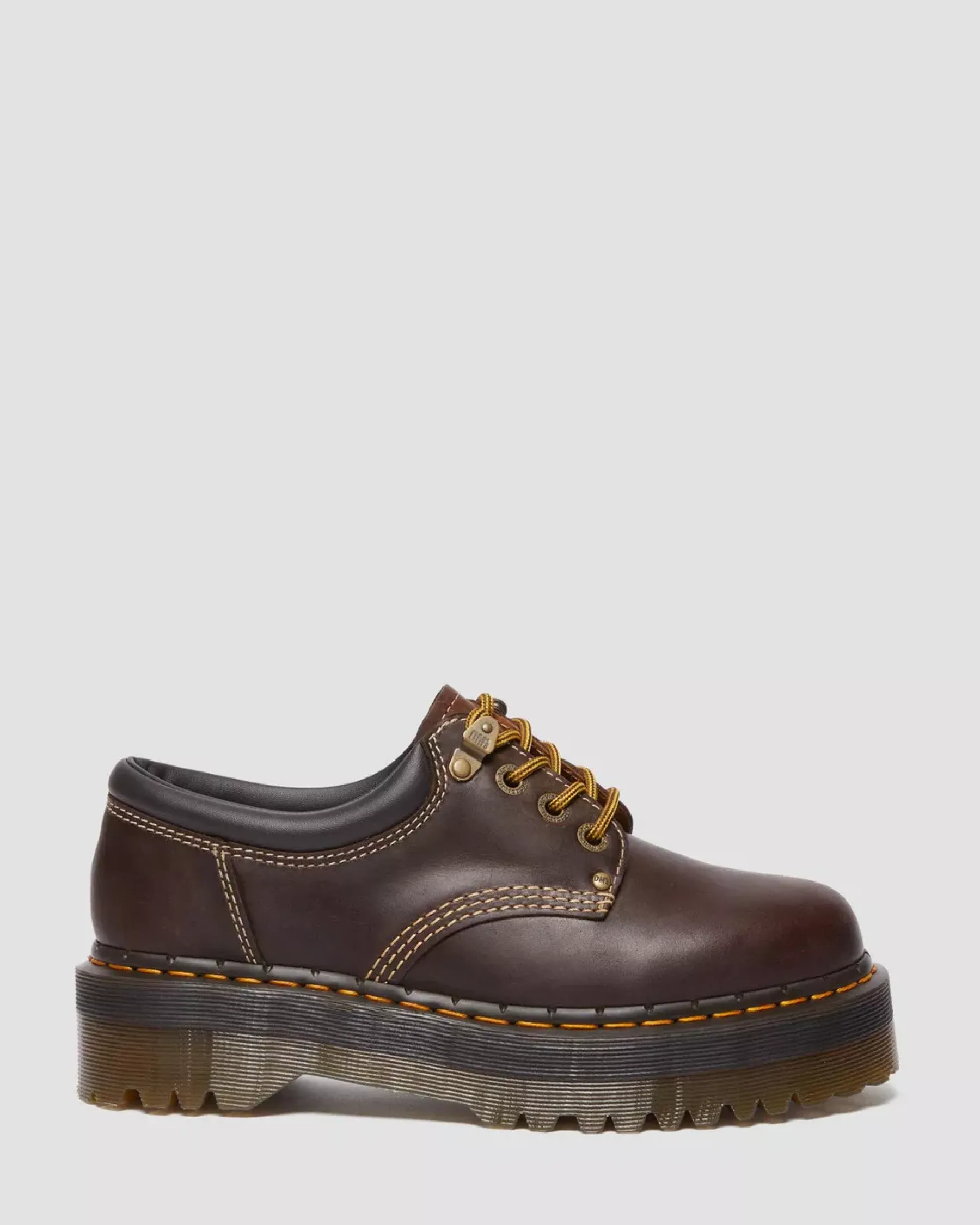 Originals|Bestsellers>Dr. Martens 8053 Arc Crazy Horse Leather Platform Casual Shoes Dark Brown — Crazy Horse