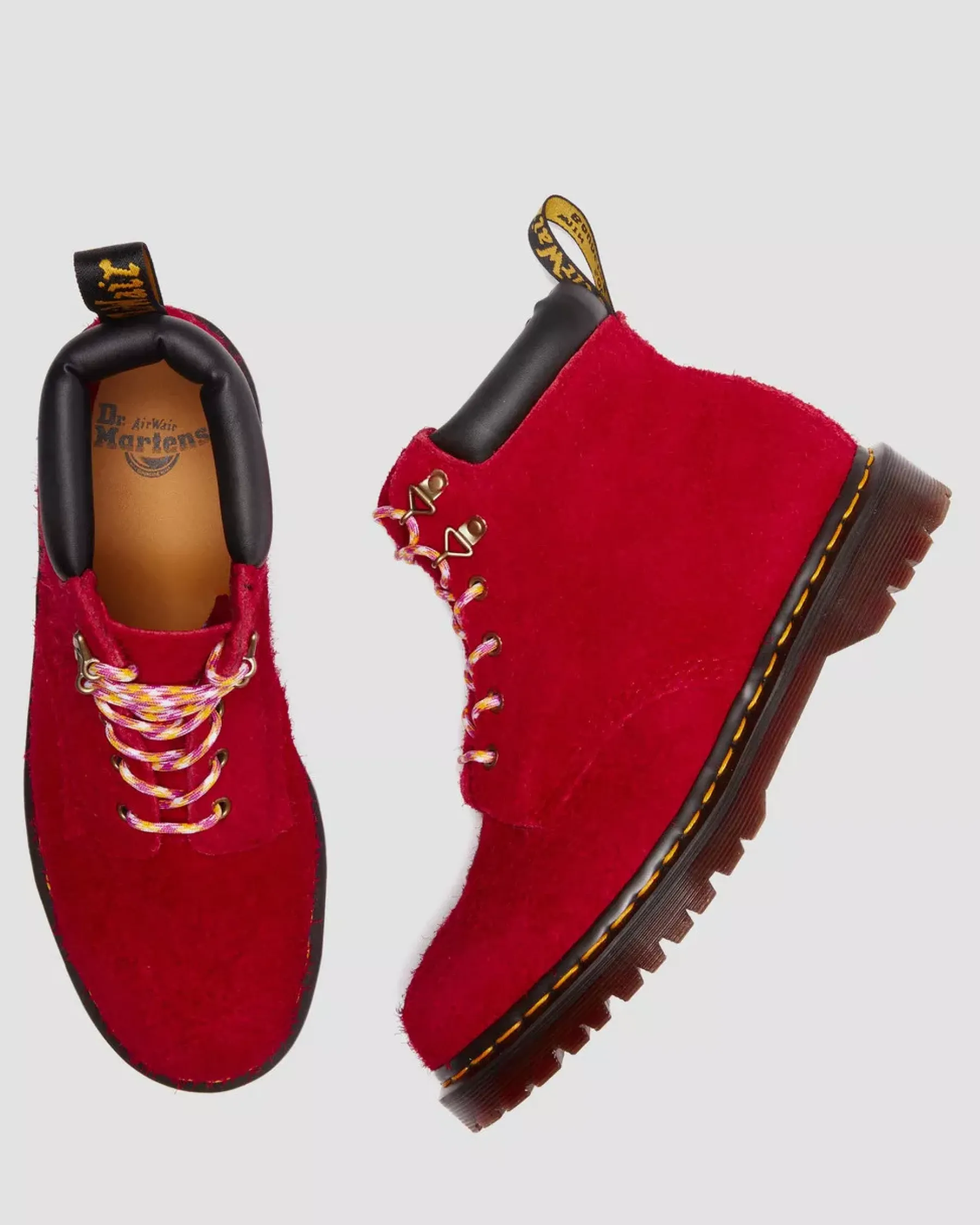 Sale|Originals>Dr. Martens 939 Ben Suede Padded Collar Lace Up Boots DMS RED — Long Napped Suede