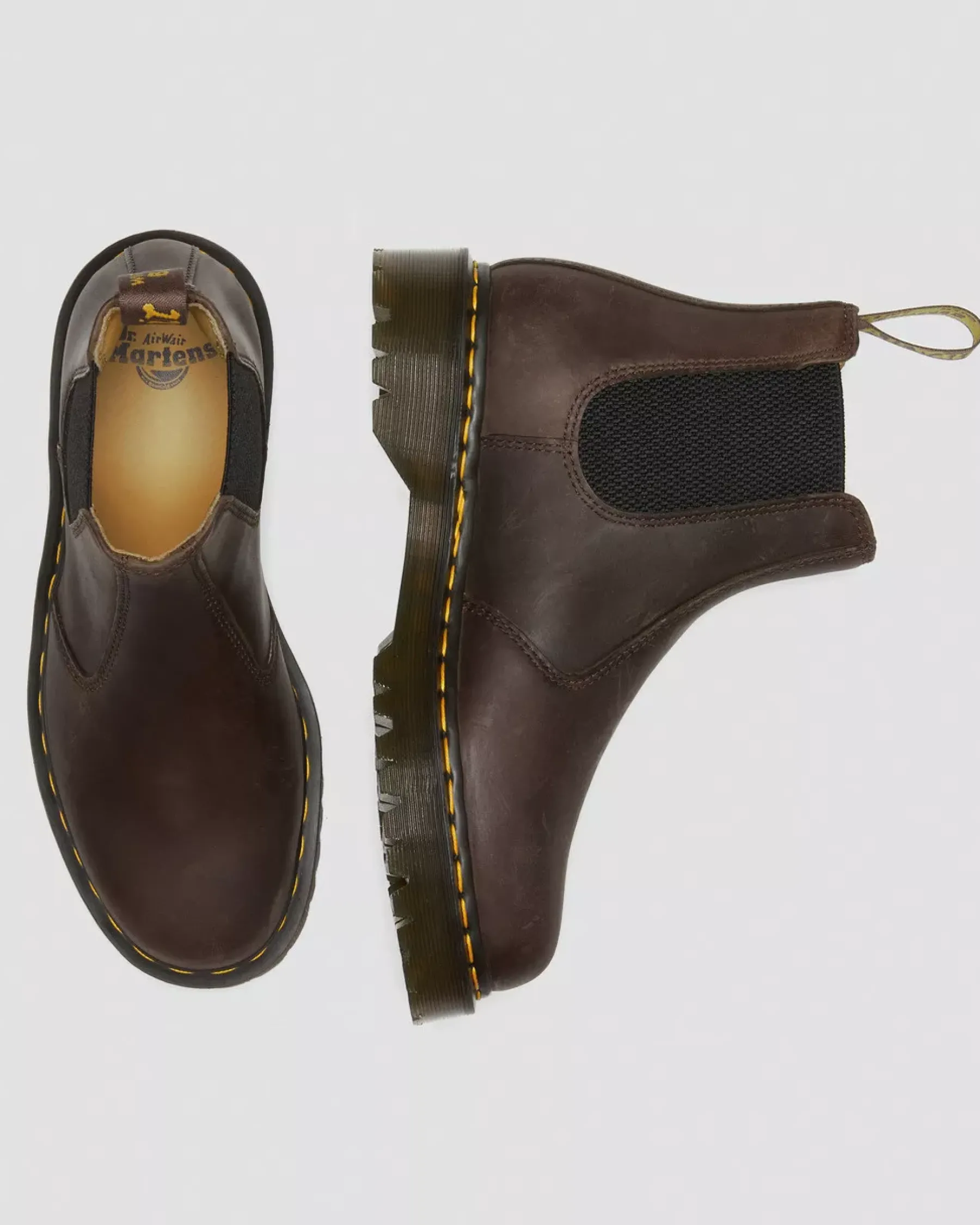 Originals|Platform Boots>Dr. Martens 2976 Bex Crazy Horse Chelsea Boots Dark Brown — Crazy Horse