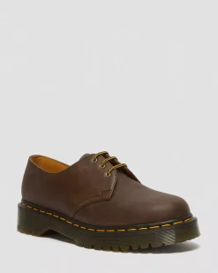 Platform Shoes|Oxfords>Dr. Martens 1461 Bex Crazy Horse Leather Oxford Shoes Dark Brown — Crazy Horse