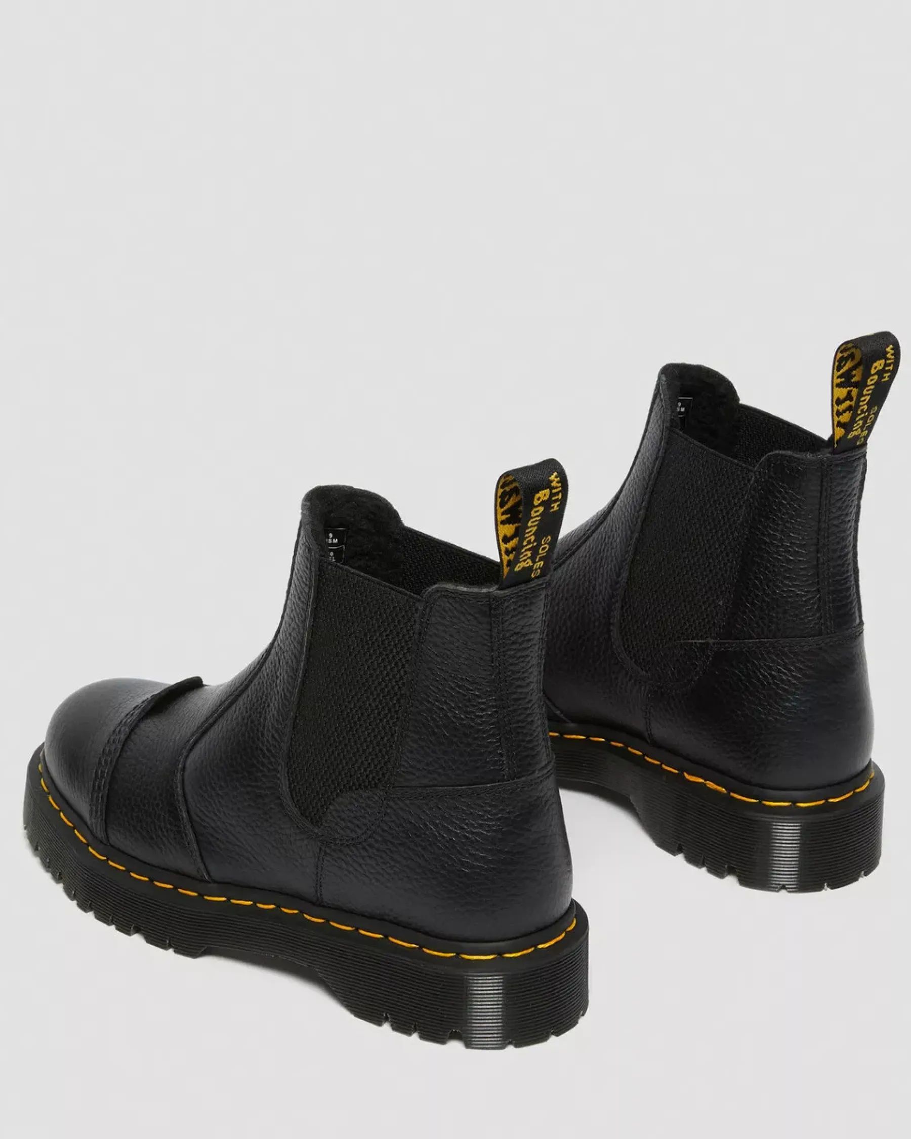 Originals|Platform Boots>Dr. Martens 2976 Bex Fleece-Lined Platform Chelsea Boots Black — Milled Nappa