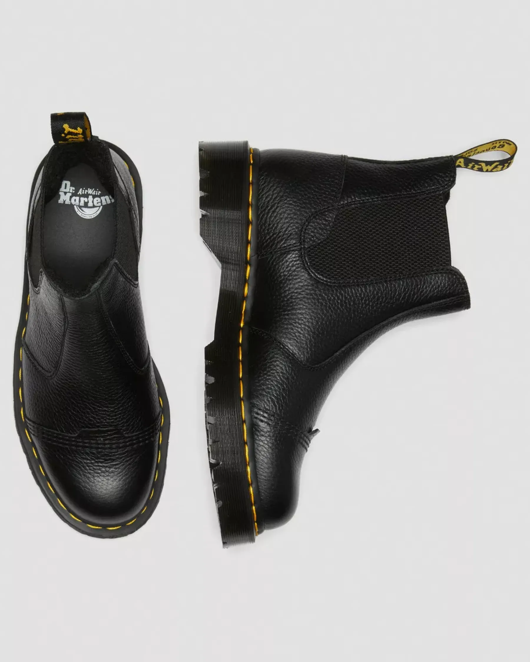 Originals|Platform Boots>Dr. Martens 2976 Bex Fleece-Lined Platform Chelsea Boots Black — Milled Nappa
