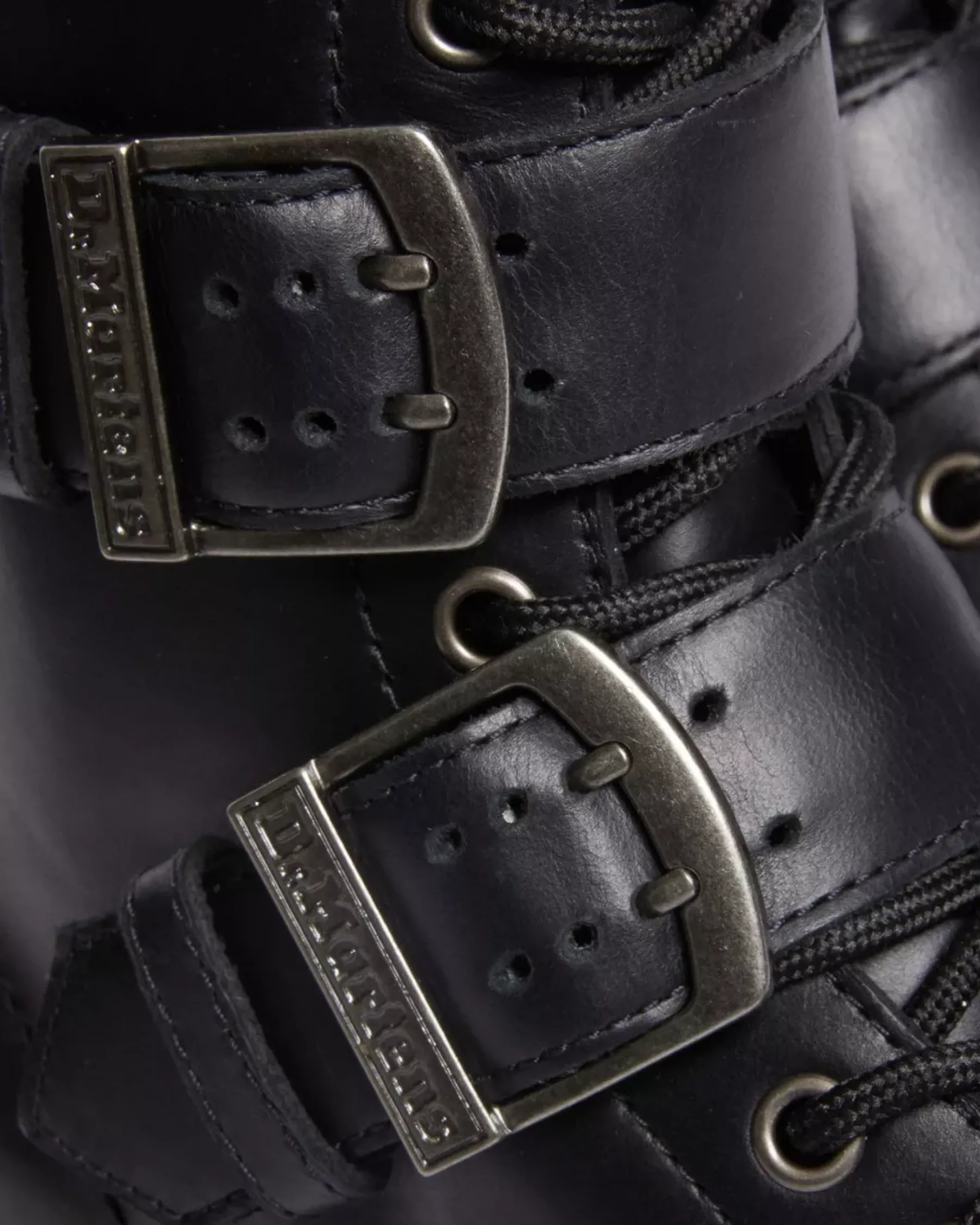 Originals|Ankle Boots>Dr. Martens 1460 Buckle Pull Up Leather Lace Up Boots BLACK — Pull Up