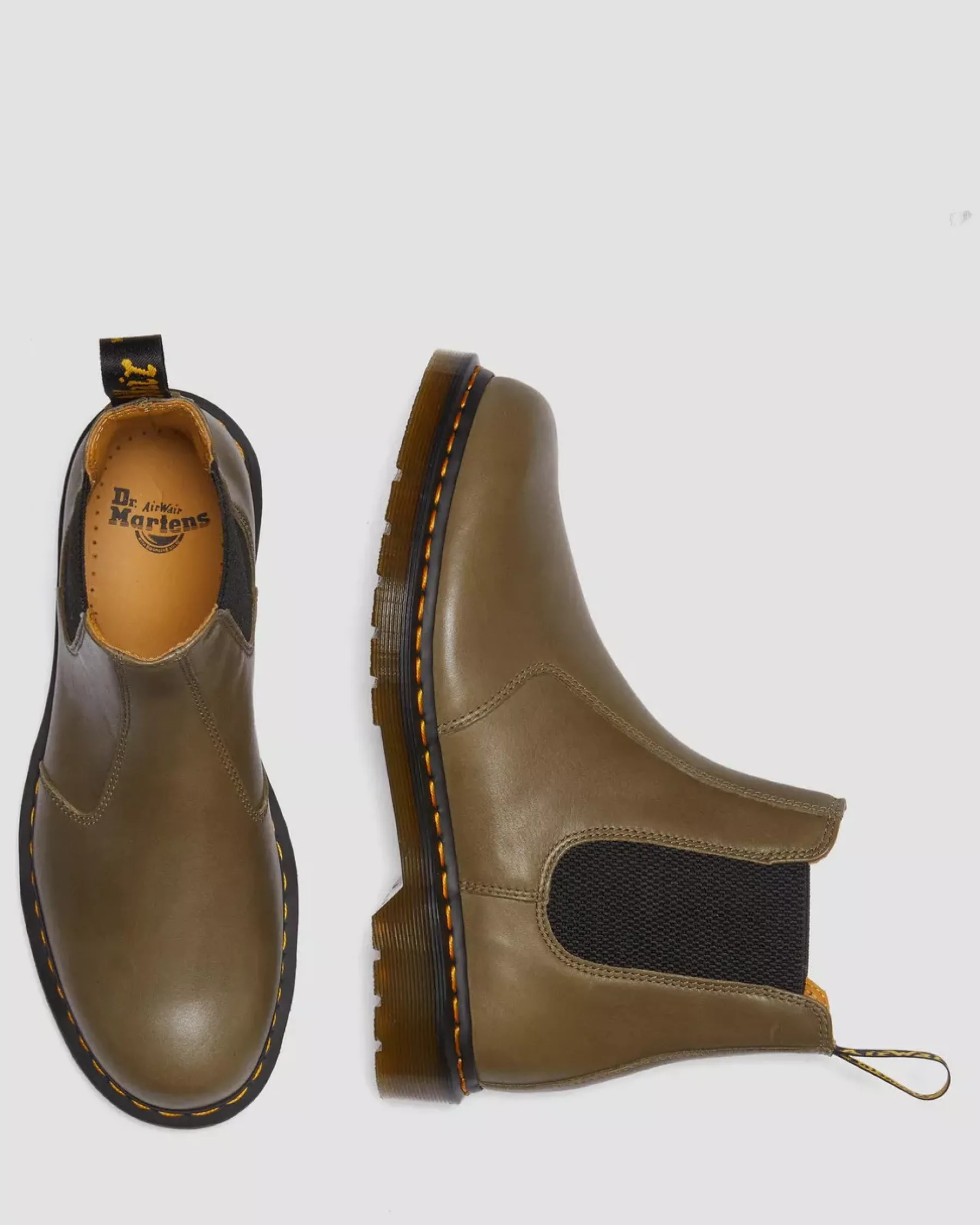 Sale|Originals>Dr. Martens 2976 Carrara Leather Chelsea Boots Olive — Carrara