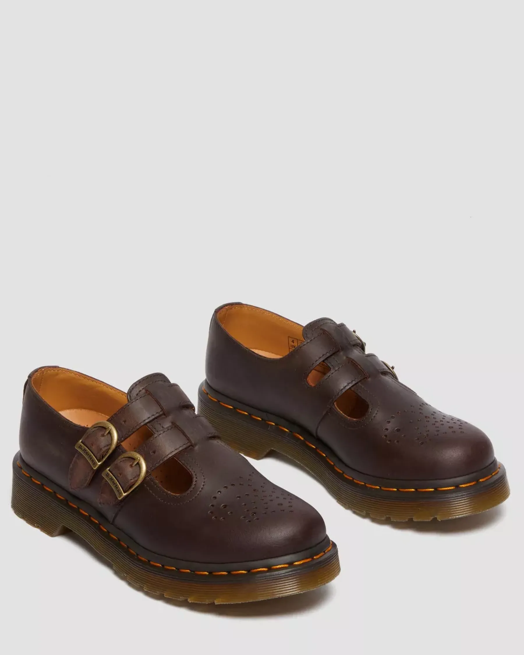 Originals|Bestsellers>Dr. Martens 8065 Crazy Horse Leather Mary Jane Shoes Dark Brown — Crazy Horse