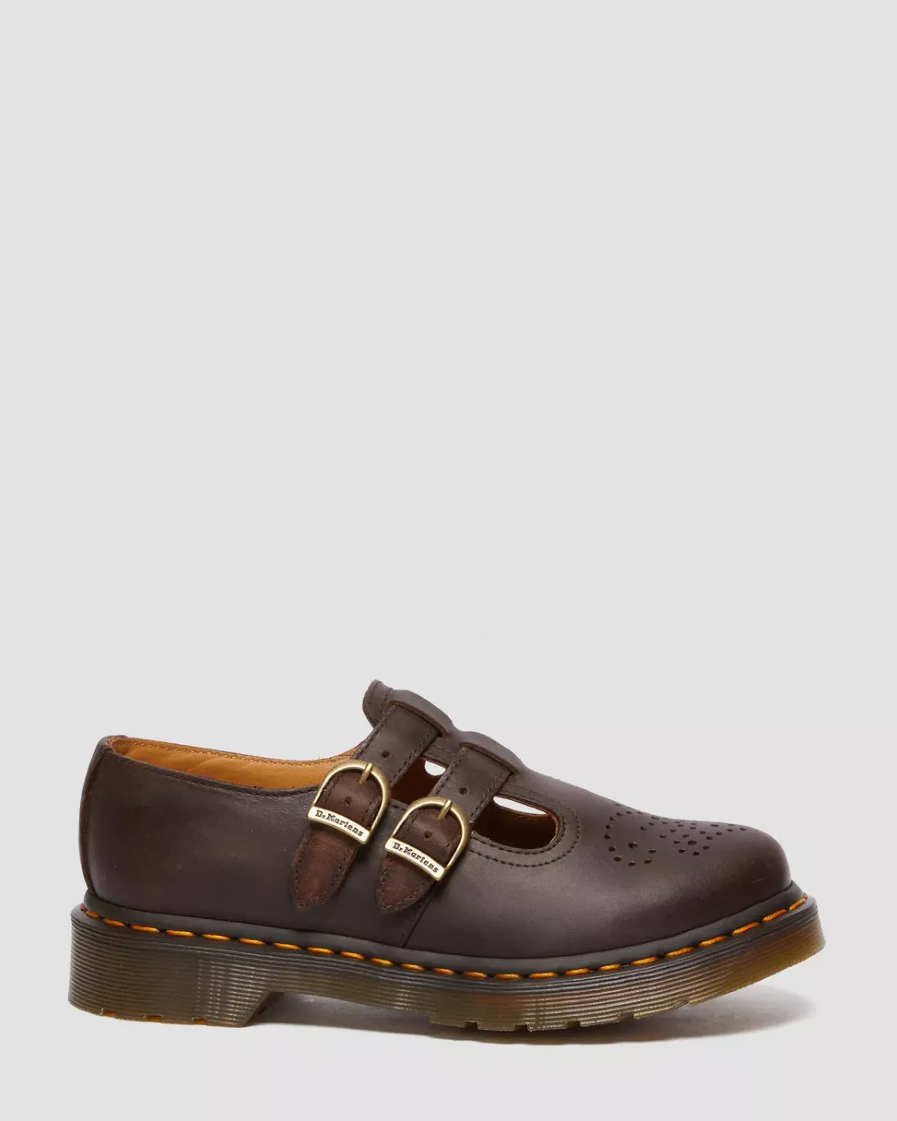 Originals|Bestsellers>Dr. Martens 8065 Crazy Horse Leather Mary Jane Shoes Dark Brown — Crazy Horse