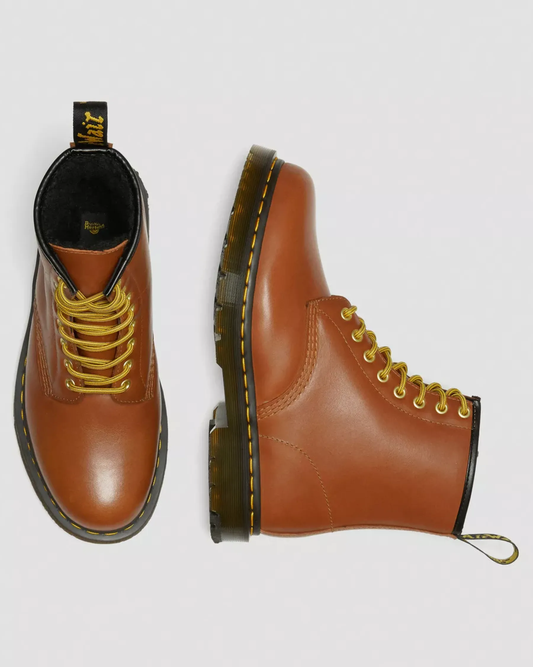 Originals|Winter Boots>Dr. Martens 1460 DM's Wintergrip Leather Lace Up Boots Tan — Blizzard Wp