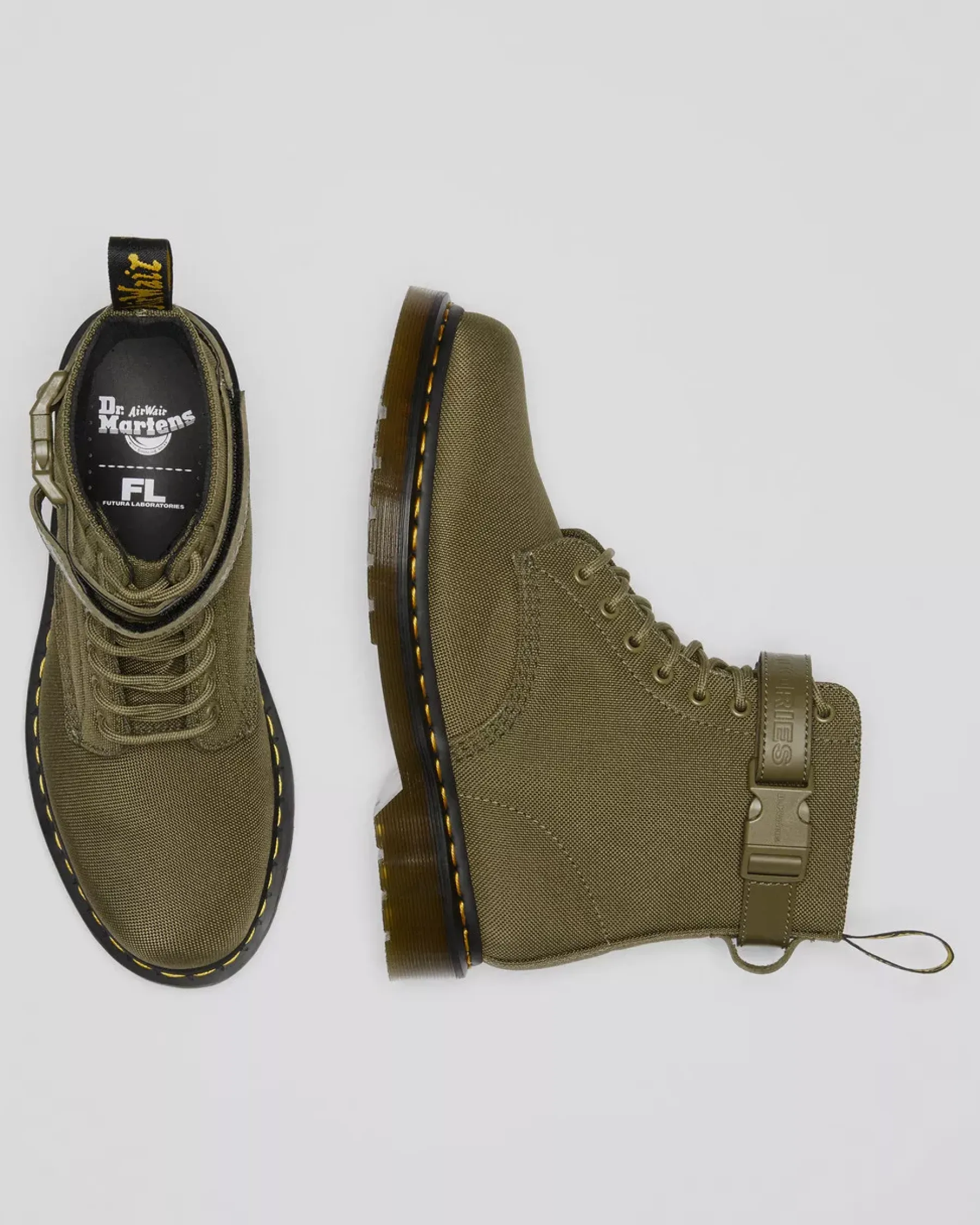 Sale|Originals>Dr. Martens 1460 Futura Olive Strap Lace Up Boots Olive — Extra Tough Nylon
