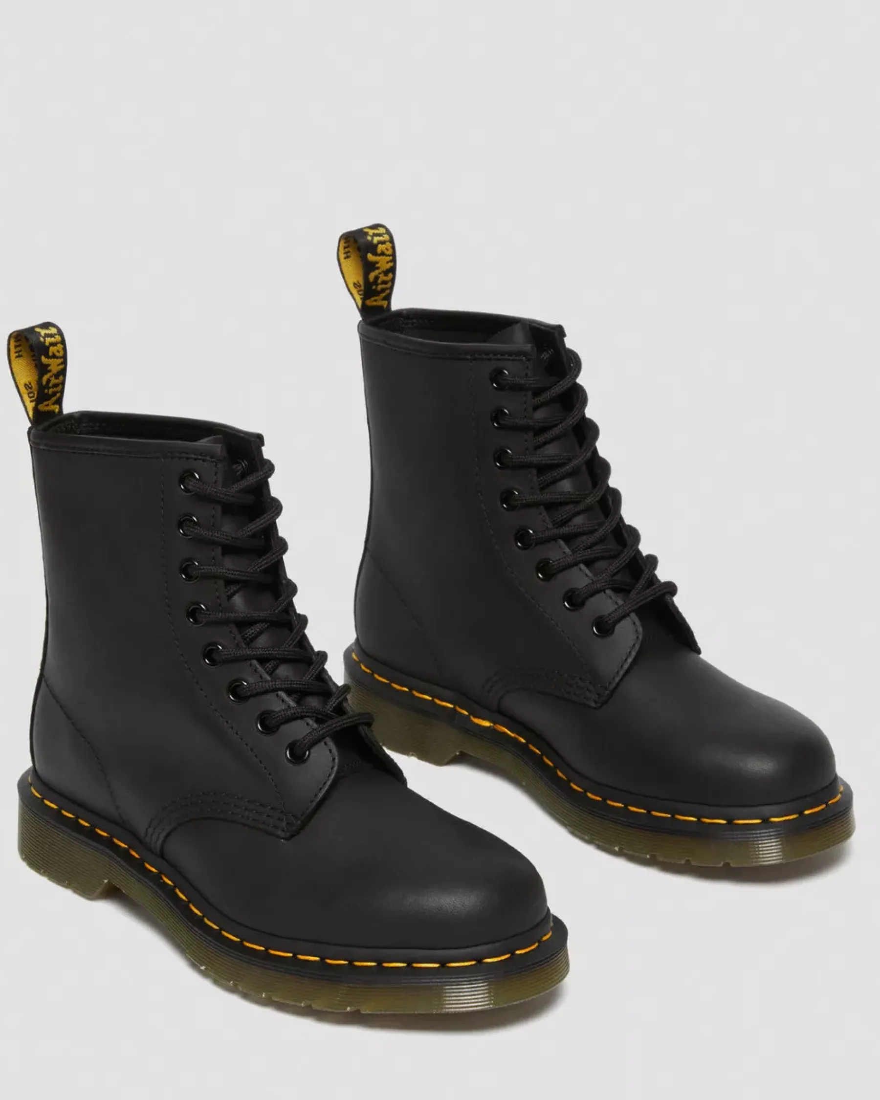 Originals|Ankle Boots>Dr. Martens 1460 Greasy Leather Lace Up Boots Black — Greasy