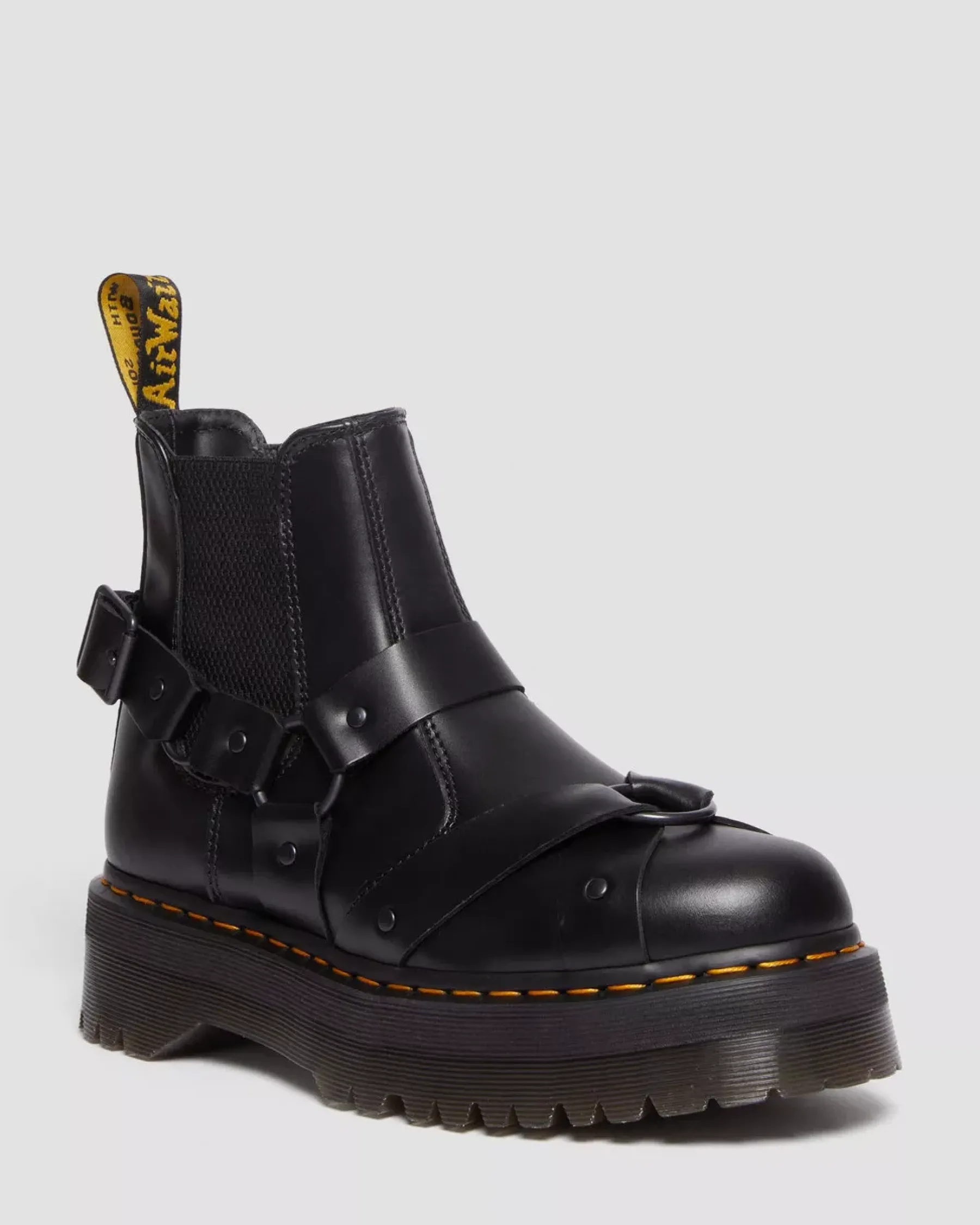 Sale|Originals>Dr. Martens 2976 Harness Leather Platform Chelsea Boots Black — Paris