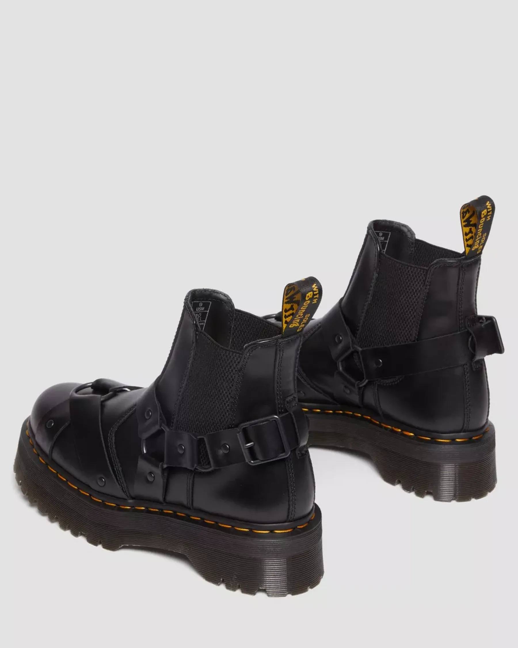 Sale|Originals>Dr. Martens 2976 Harness Leather Platform Chelsea Boots Black — Paris