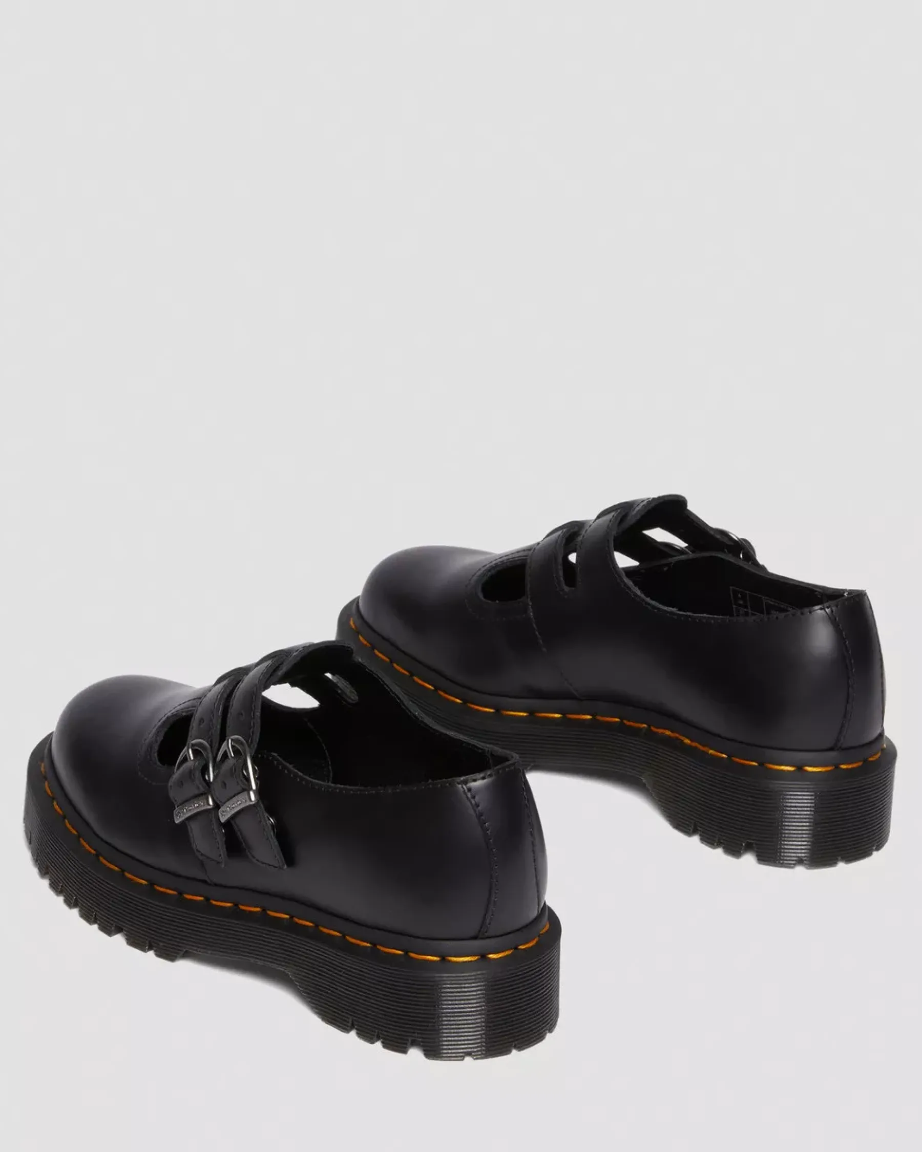 Originals|Platform Shoes>Dr. Martens 8065 II Bex Smooth Leather Platform Mary Jane Shoes Black — Smooth Leather