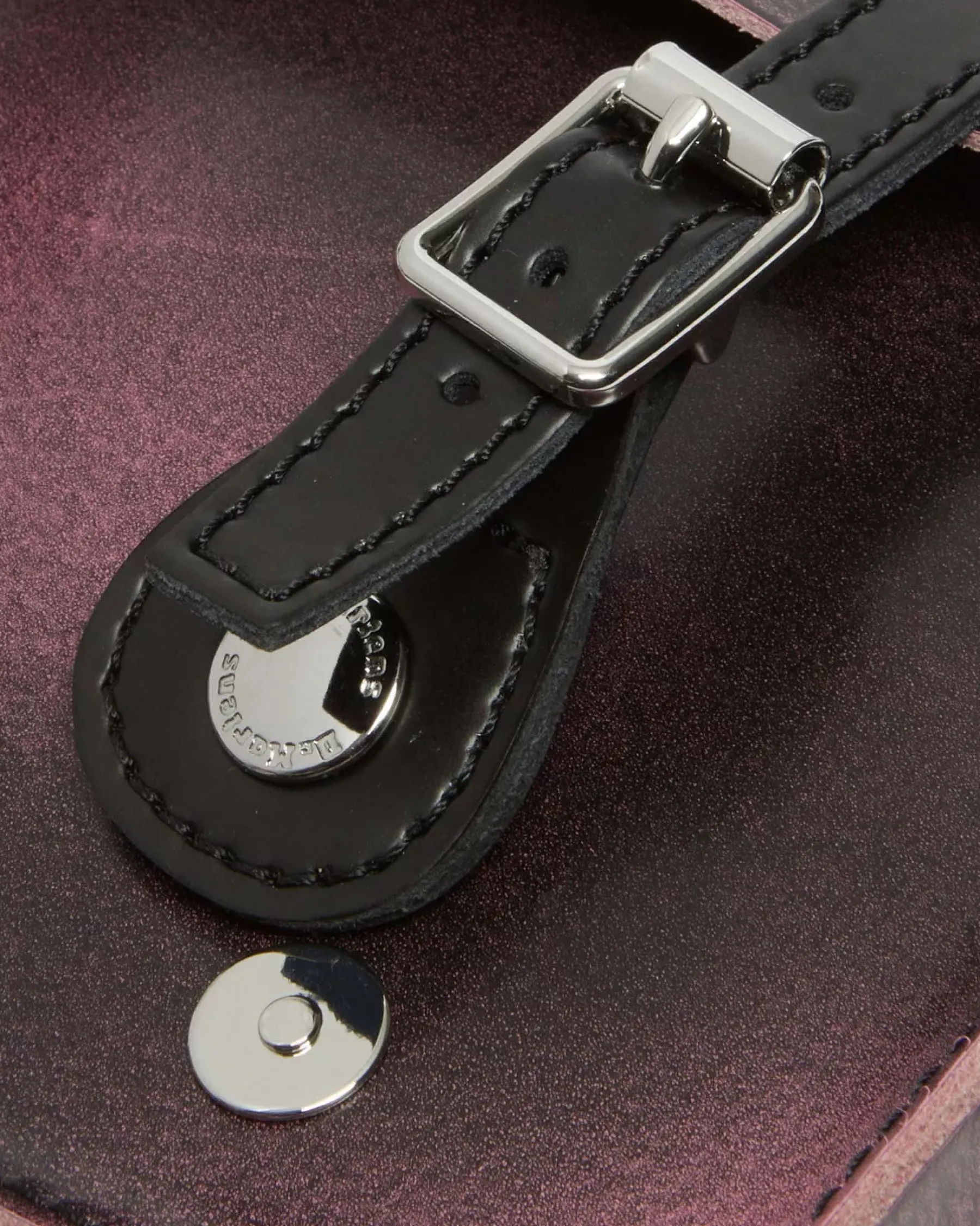Accessories|Bags>Dr. Martens 7 Inch Distressed Leather Crossbody Bag Black+Fondant Pink — Two Tone Rub Off+Kiev