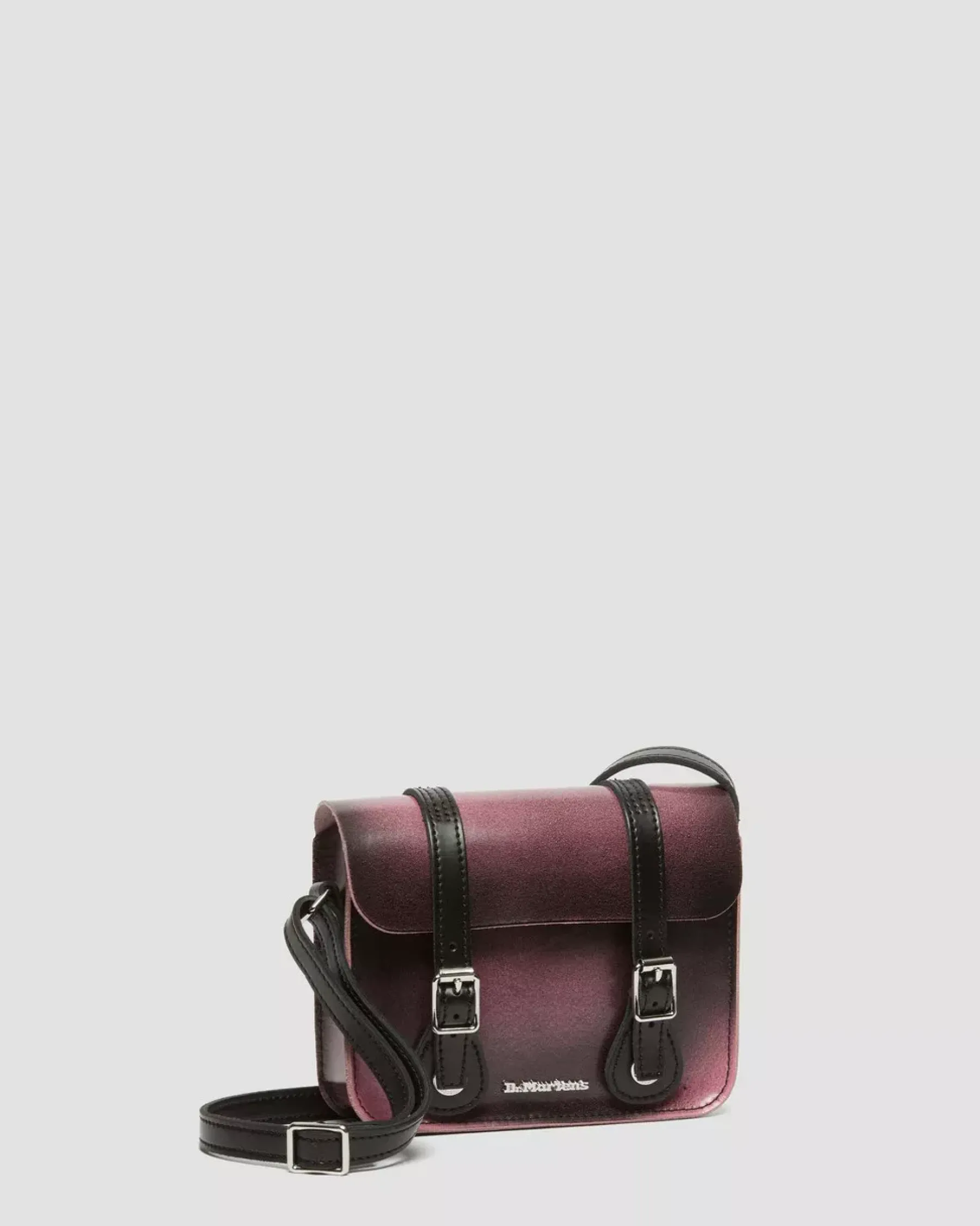 Accessories|Bags>Dr. Martens 7 Inch Distressed Leather Crossbody Bag Black+Fondant Pink — Two Tone Rub Off+Kiev