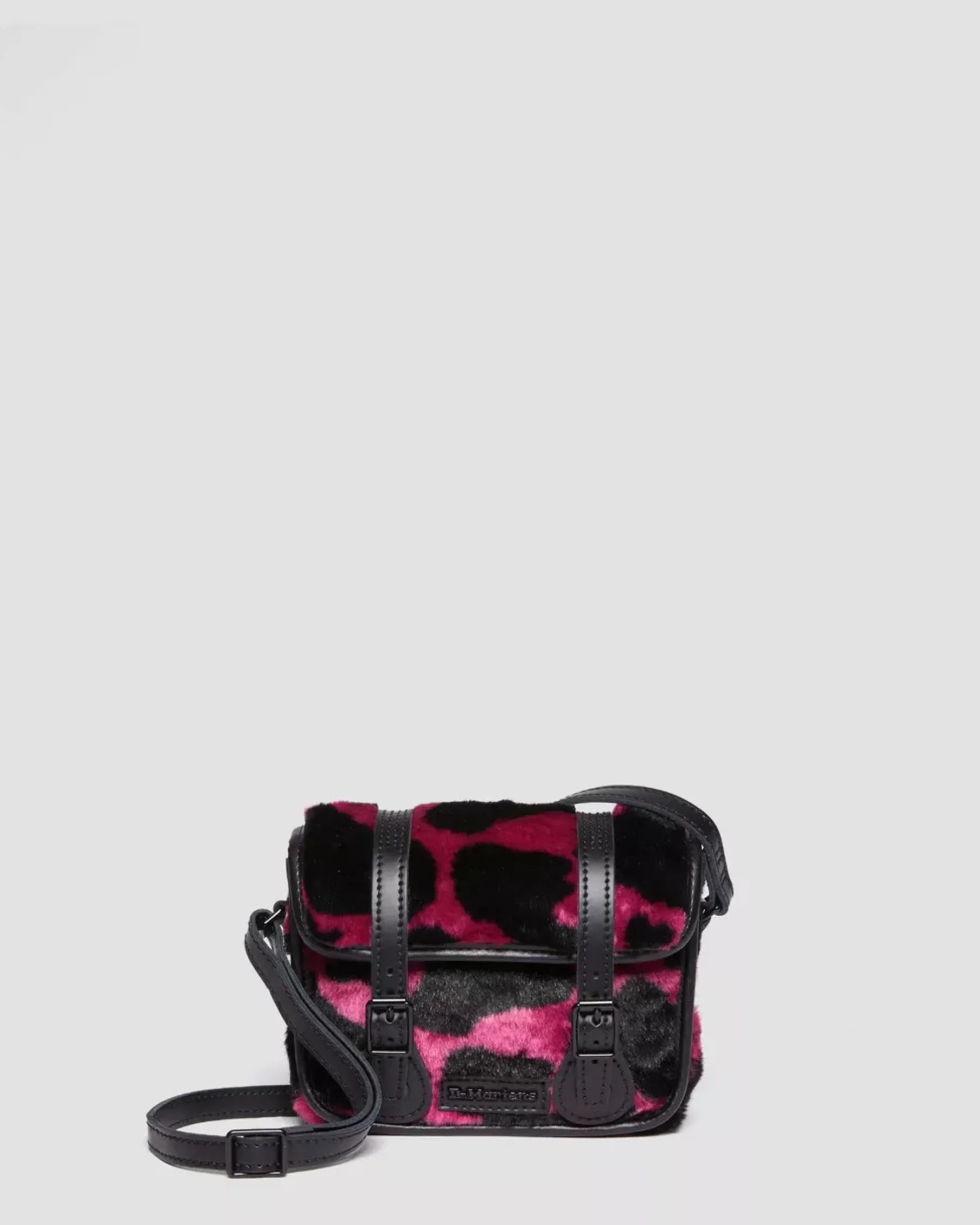 Accessories|Bags>Dr. Martens 7 Inch Faux Fur Cow Print Crossbody Bag THRIFT PINK+BLACK — Cow Print + Kiev