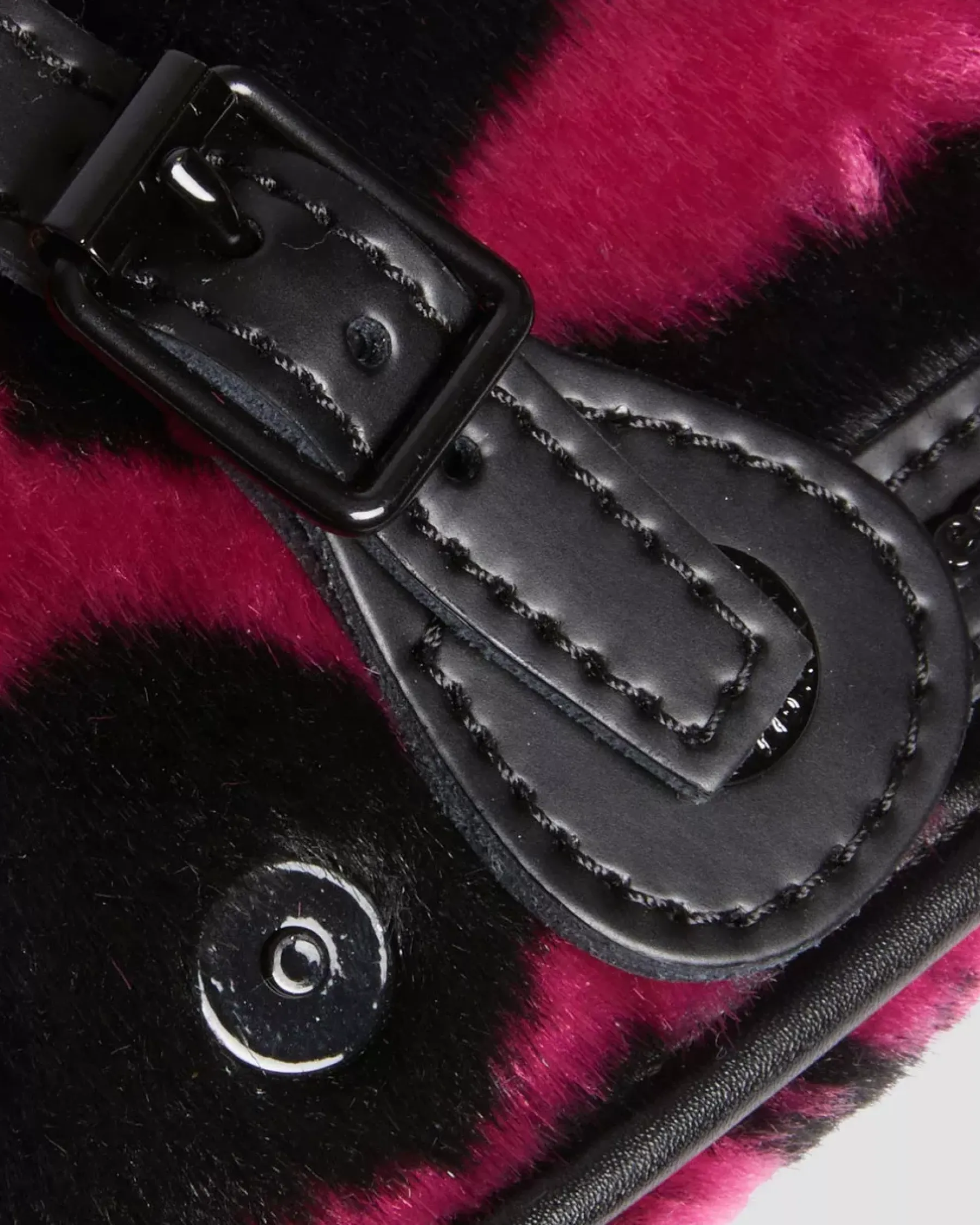 Accessories|Bags>Dr. Martens 7 Inch Faux Fur Cow Print Crossbody Bag THRIFT PINK+BLACK — Cow Print + Kiev
