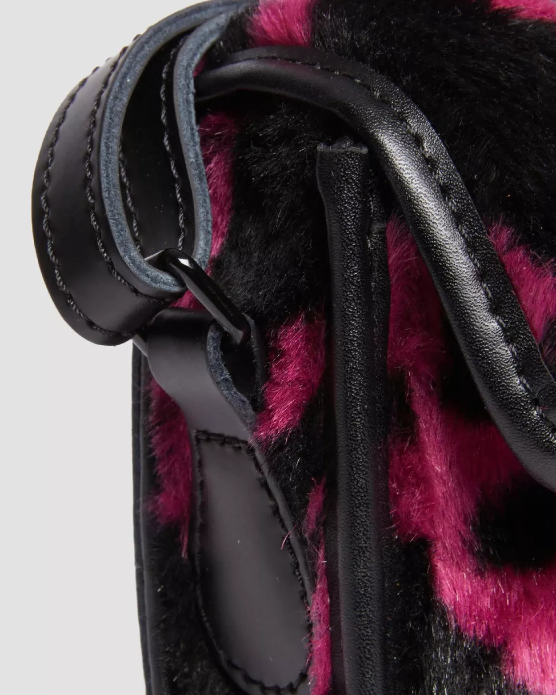 Accessories|Bags>Dr. Martens 7 Inch Faux Fur Cow Print Crossbody Bag THRIFT PINK+BLACK — Cow Print + Kiev