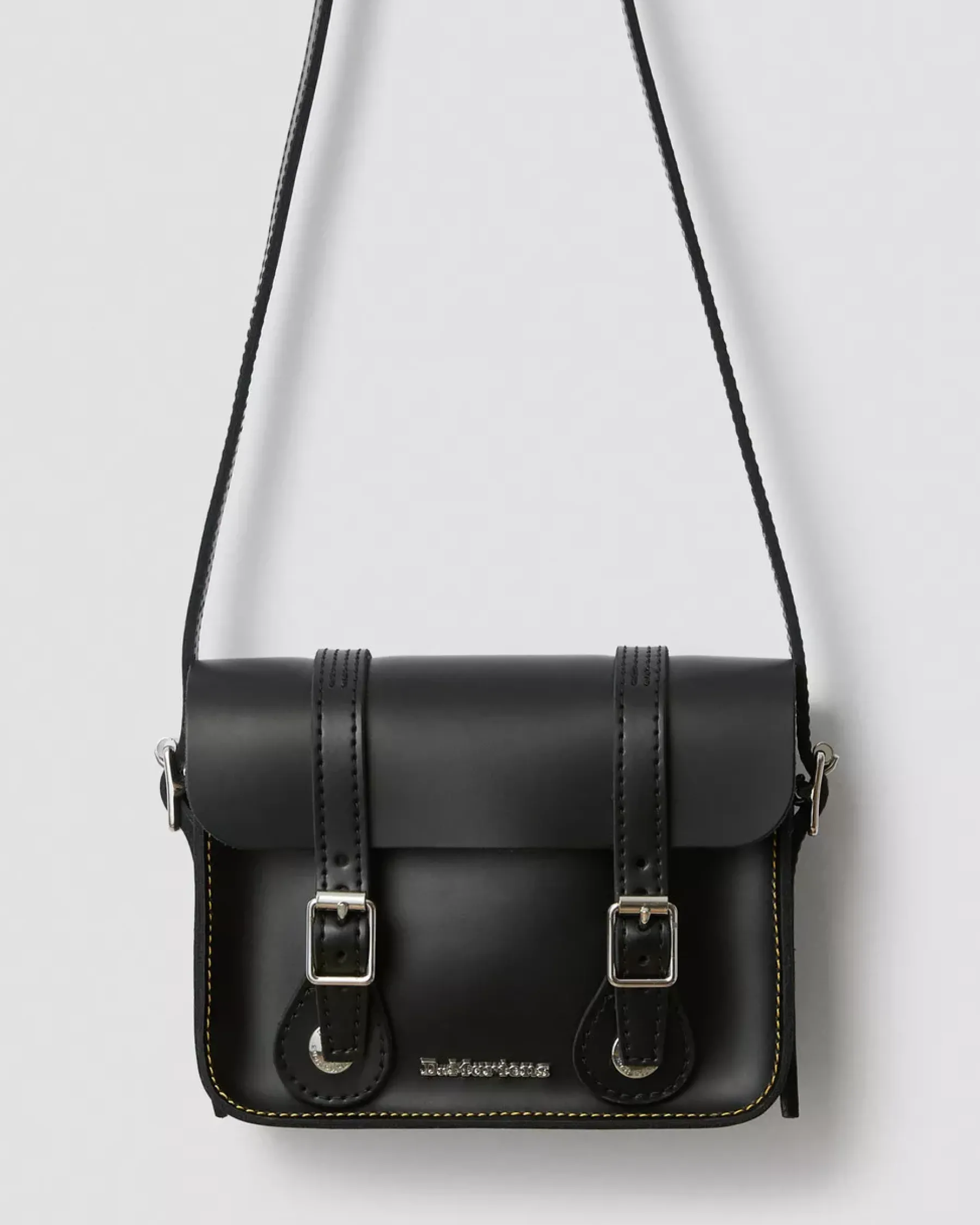 Accessories|Bags>Dr. Martens 7 Inch Leather Crossbody Bag Black — Smooth Leather