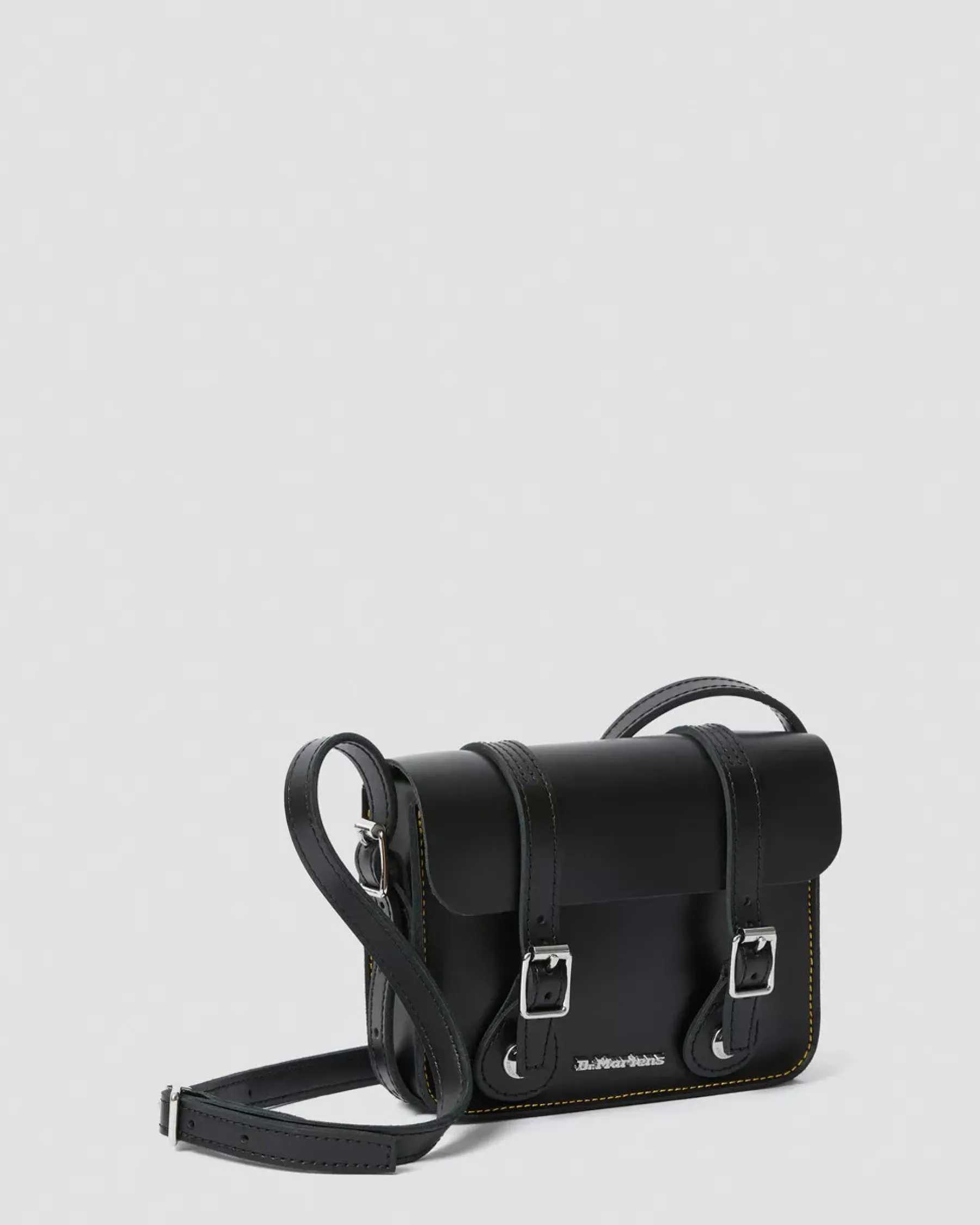 Accessories|Bags>Dr. Martens 7 Inch Leather Crossbody Bag Black — Smooth Leather
