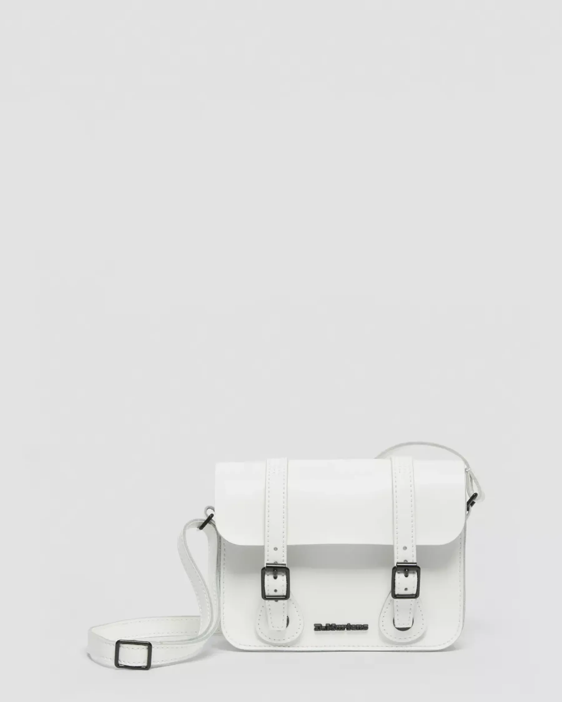 Accessories|Bags>Dr. Martens 7 Inch Leather Crossbody Bag White — Smooth Leather