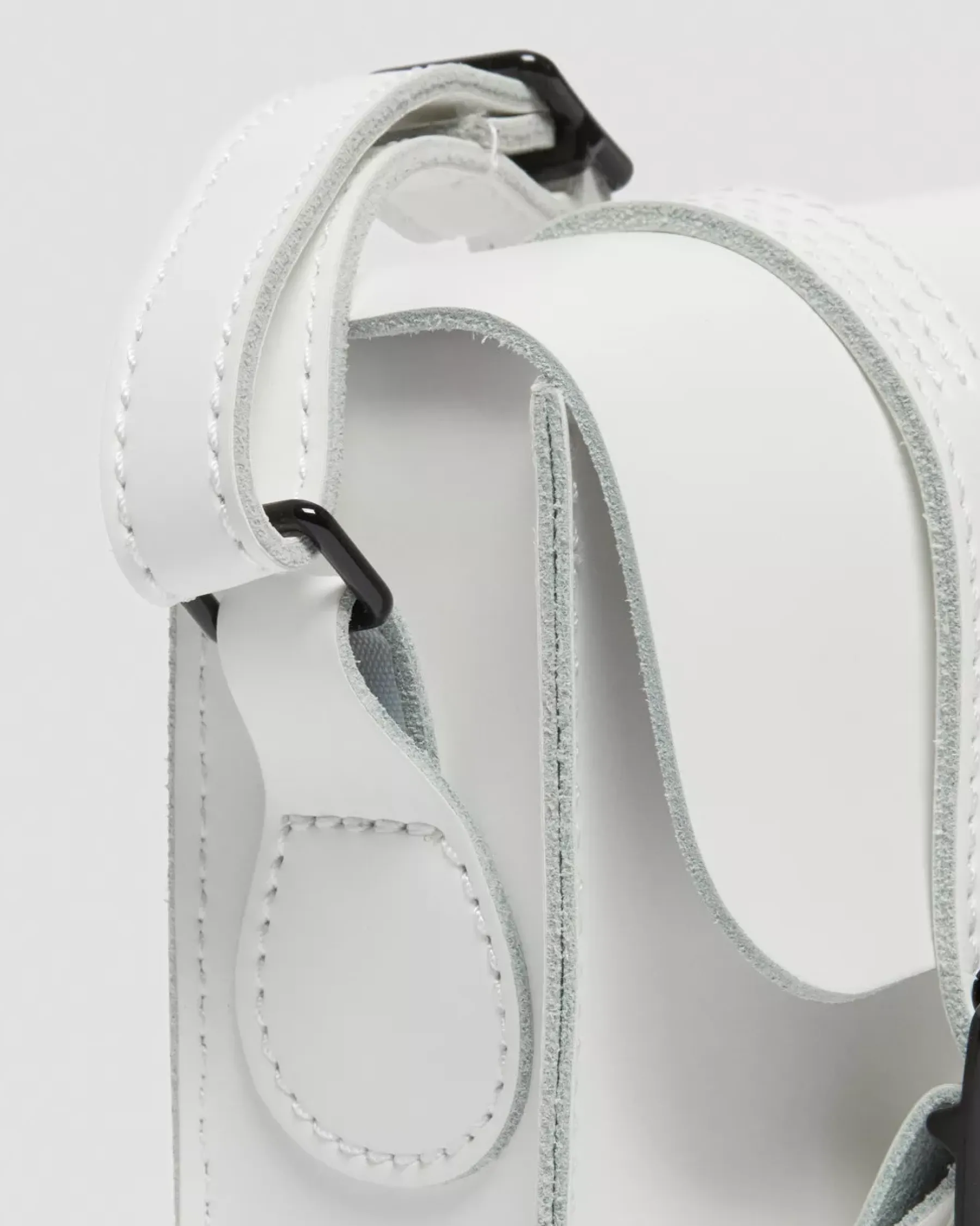 Accessories|Bags>Dr. Martens 7 Inch Leather Crossbody Bag White — Smooth Leather