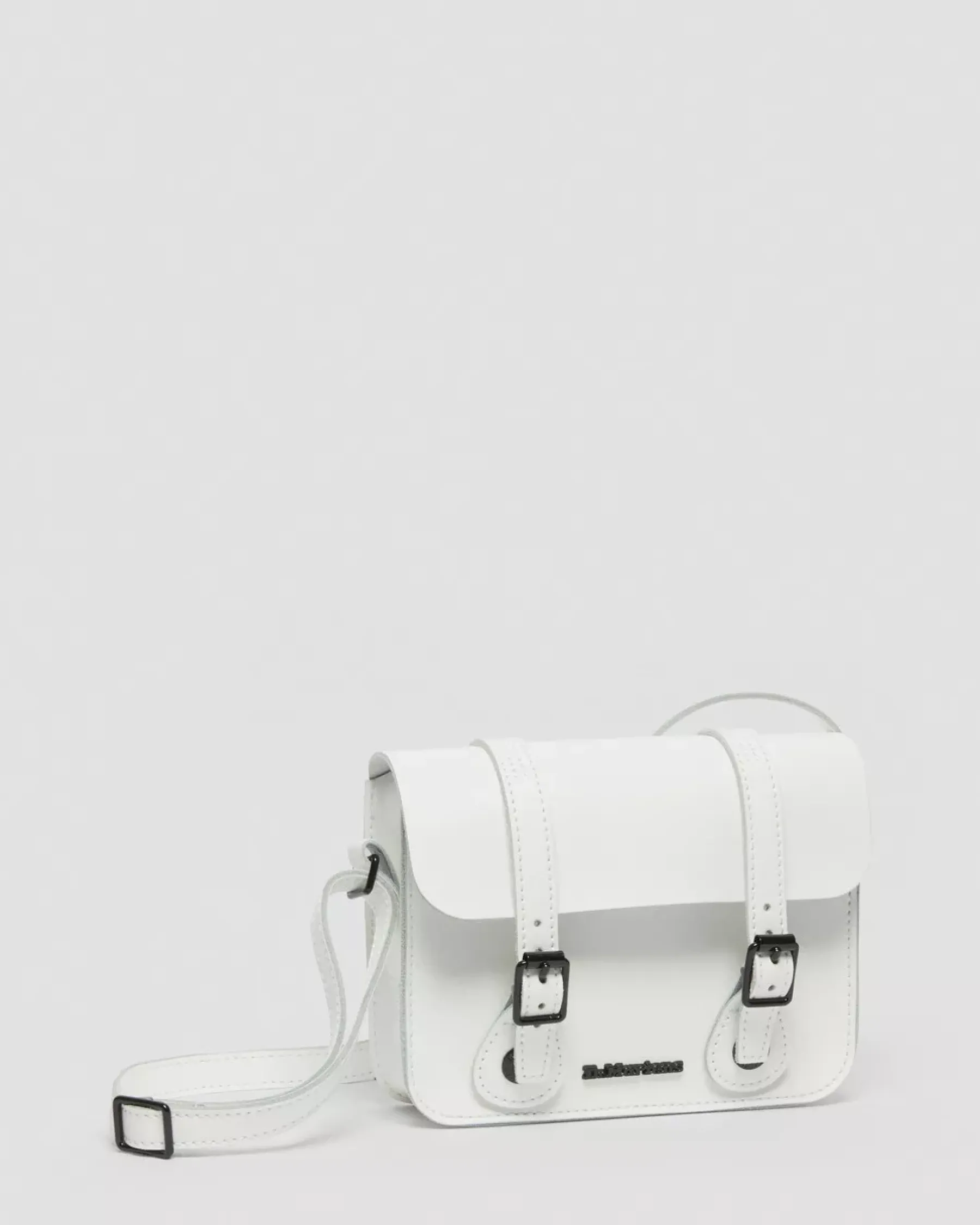 Accessories|Bags>Dr. Martens 7 Inch Leather Crossbody Bag White — Smooth Leather