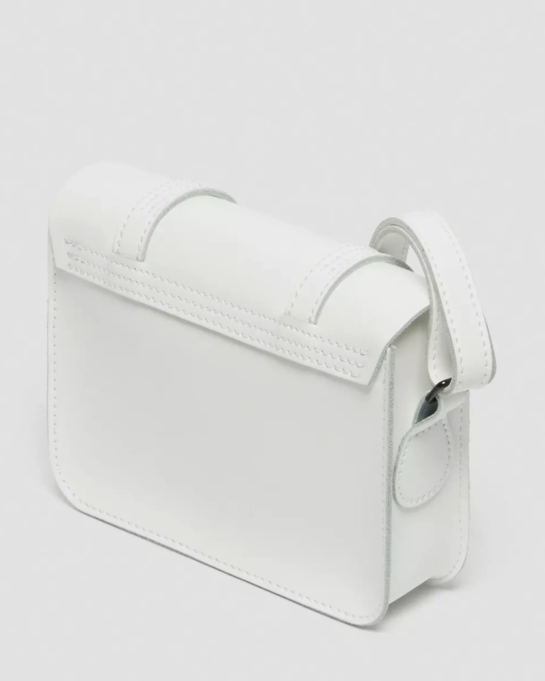 Accessories|Bags>Dr. Martens 7 Inch Leather Crossbody Bag White — Smooth Leather