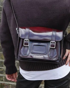 Accessories|Bags>Dr. Martens 11 Inch Vegan Messenger Bag Cherry Red — Oxford Rub Off