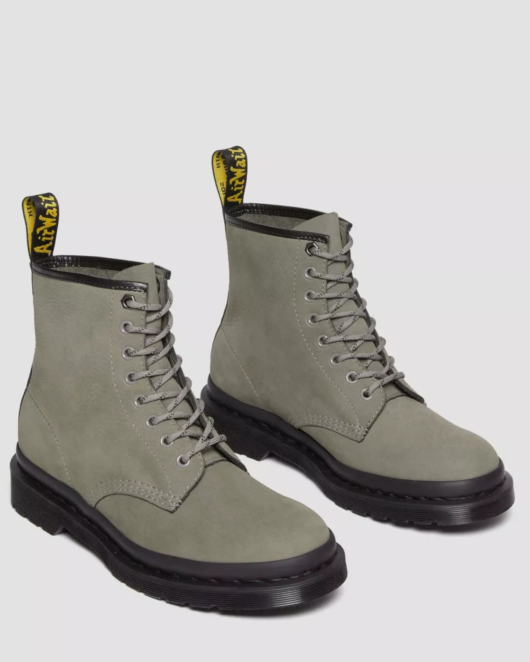 Sale|Originals>Dr. Martens 1460 Milled Nubuck Leather Lace Up Boots NICKEL GREY — Milled Nubuck Wp