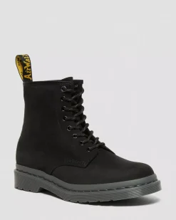 Sale|Originals>Dr. Martens 1460 Mono Milled Nubuck Leather Lace Up Boots Black — Milled Nubuck Wp
