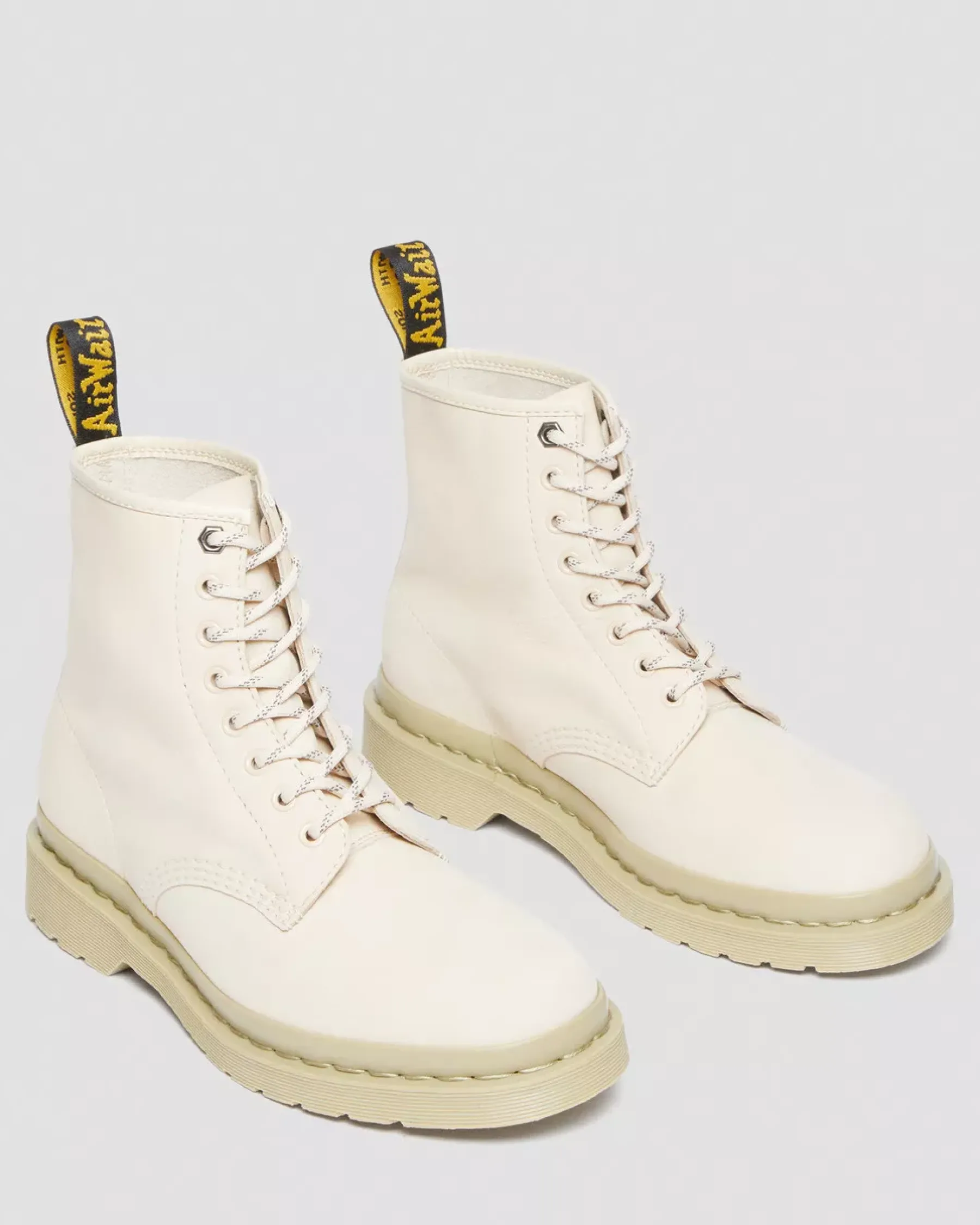 Sale|Originals>Dr. Martens 1460 Mono Milled Nubuck Leather Lace Up Boots Parchment Beige — Milled Nubuck Wp