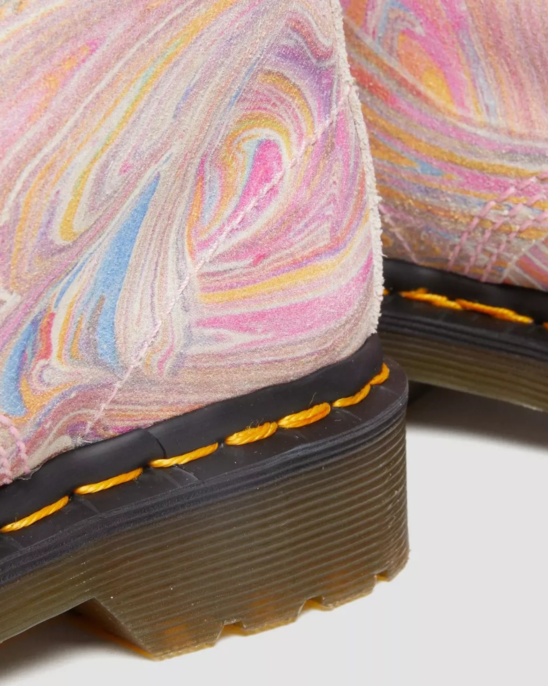 Sale|Originals>Dr. Martens 1460 Pascal Marbled Suede Lace Up Boots Pink+Orange — Marbled Suede