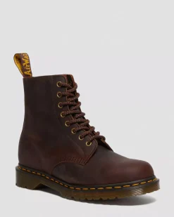 Originals|Ankle Boots>Dr. Martens 1460 Pascal Waxed Full Grain Leather Lace Up Boots Chestnut — Waxed Full Grain