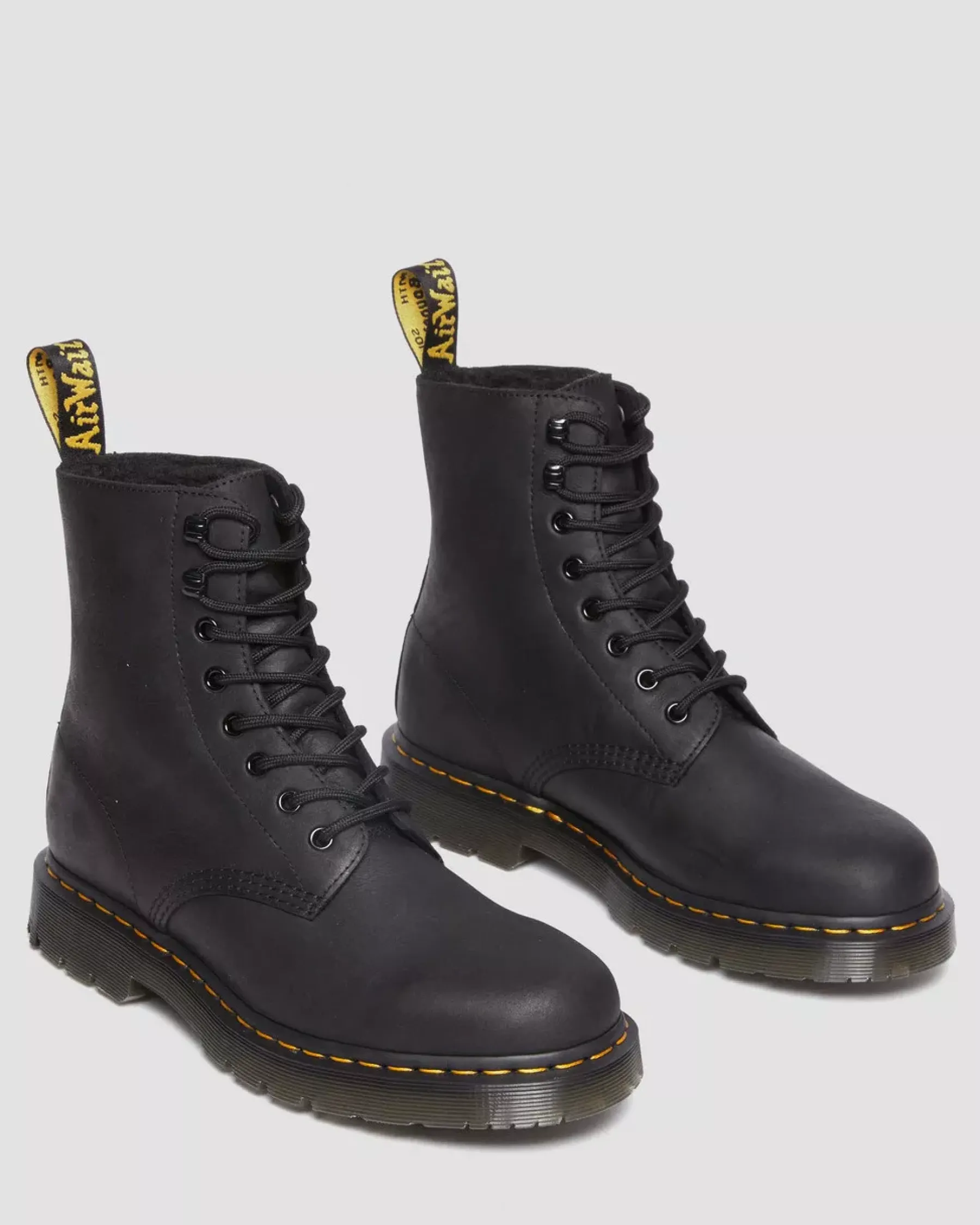 Originals|Ankle Boots>Dr. Martens 1460 Pascal Wintergrip Outlaw Leather Lace Up Boots BLACK — Outlaw