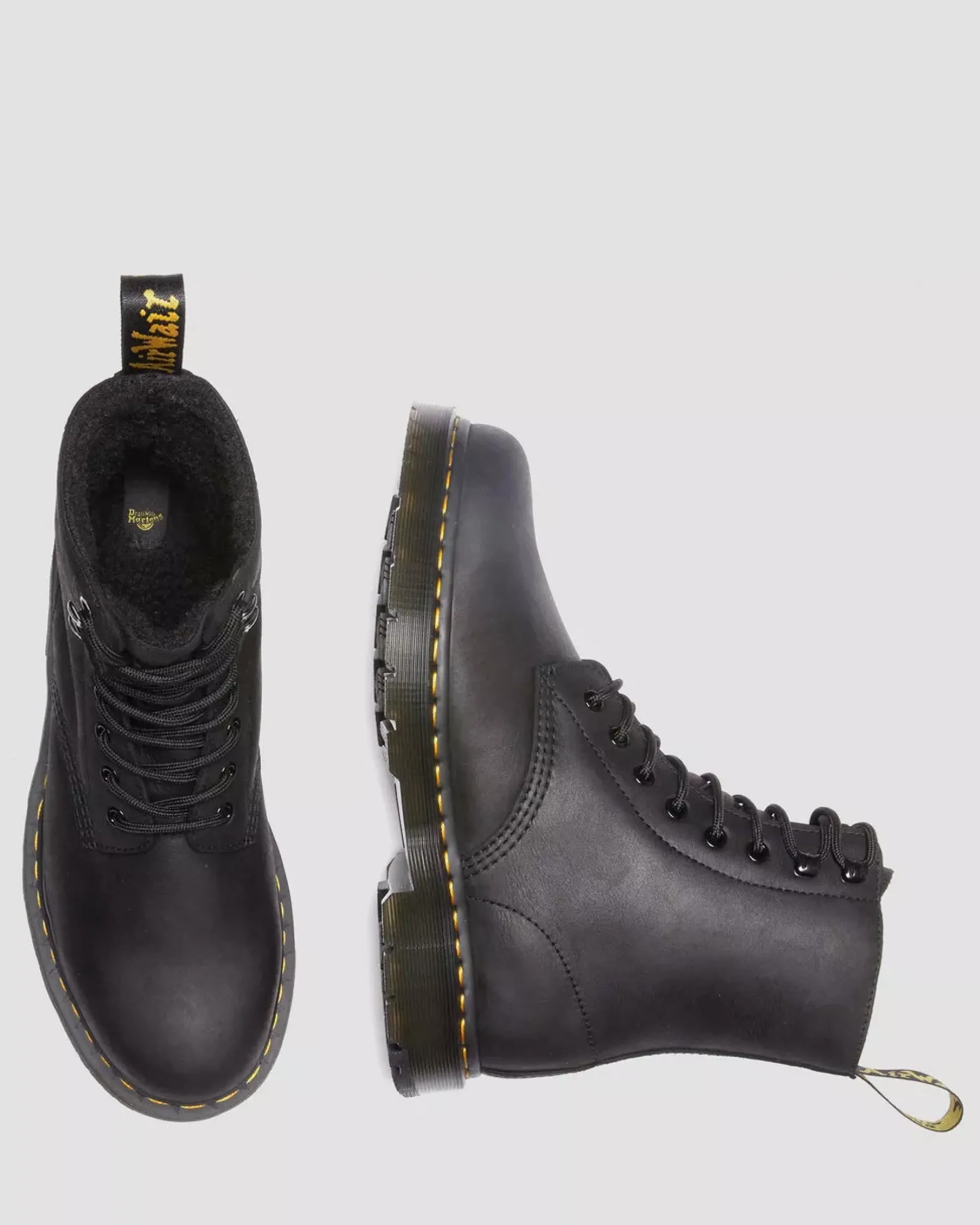 Originals|Ankle Boots>Dr. Martens 1460 Pascal Wintergrip Outlaw Leather Lace Up Boots BLACK — Outlaw