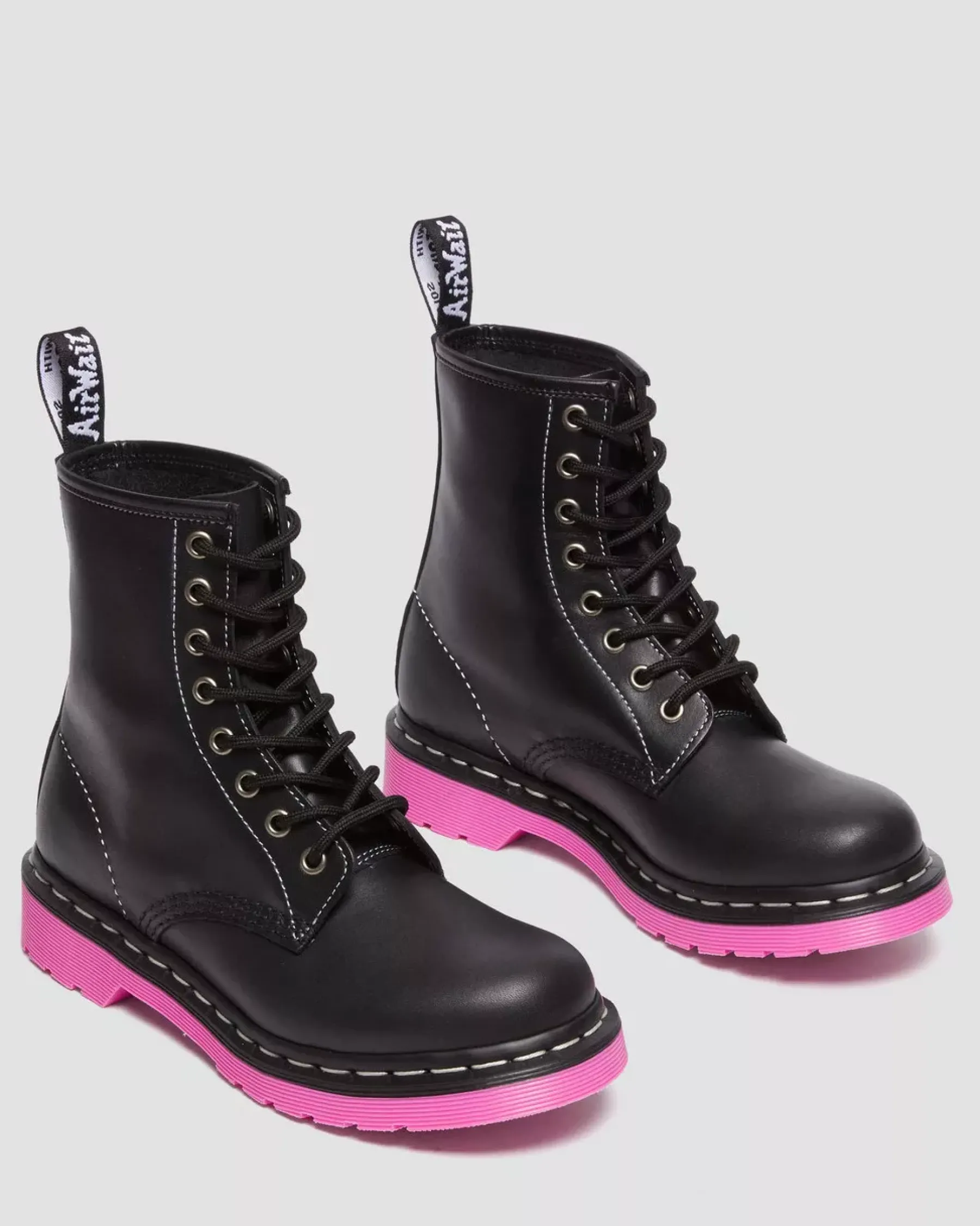 Sale|Originals>Dr. Martens 1460 Pink Sole Wanama Leather Jungle Zip Boots Black — Wanama