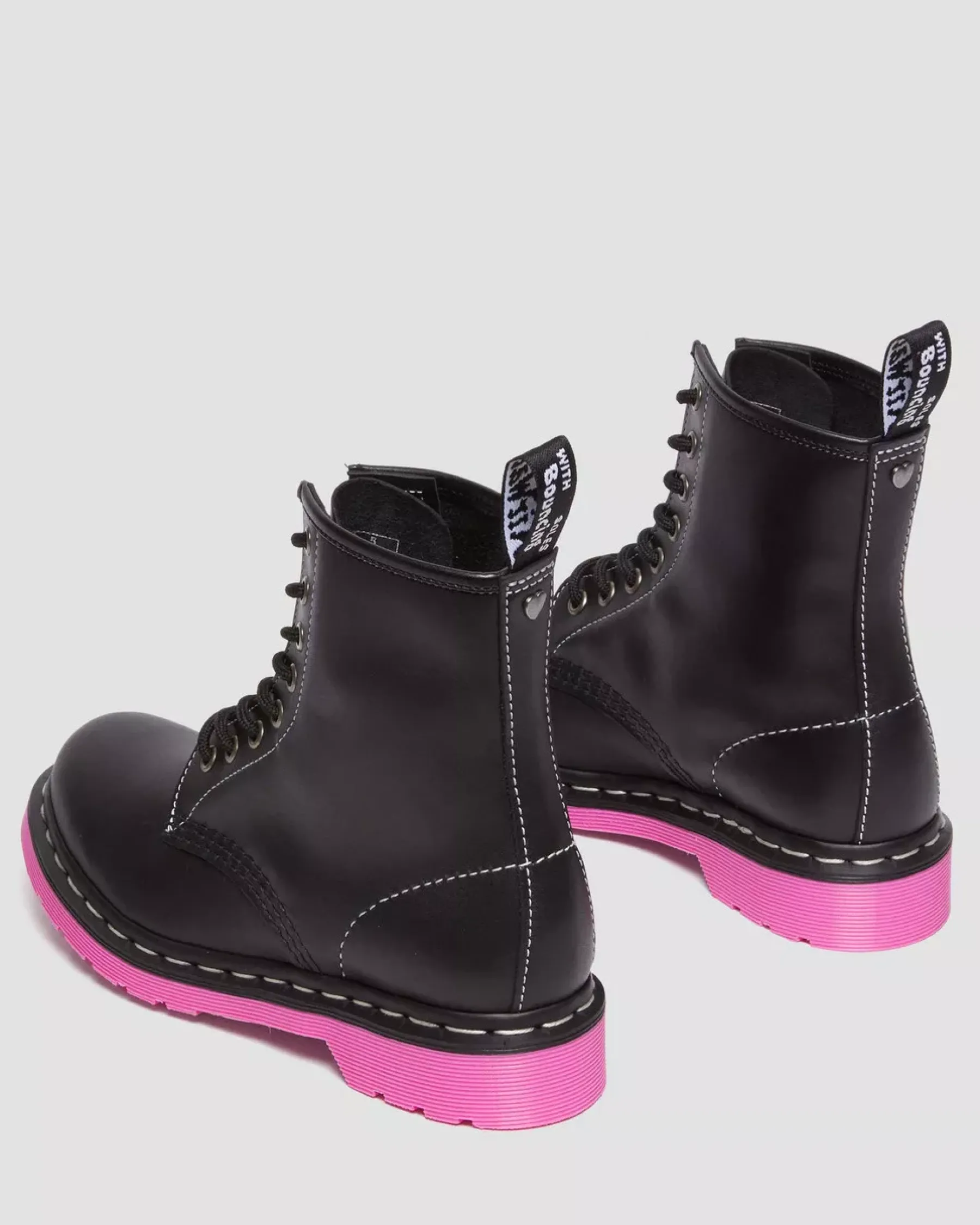 Sale|Originals>Dr. Martens 1460 Pink Sole Wanama Leather Jungle Zip Boots Black — Wanama