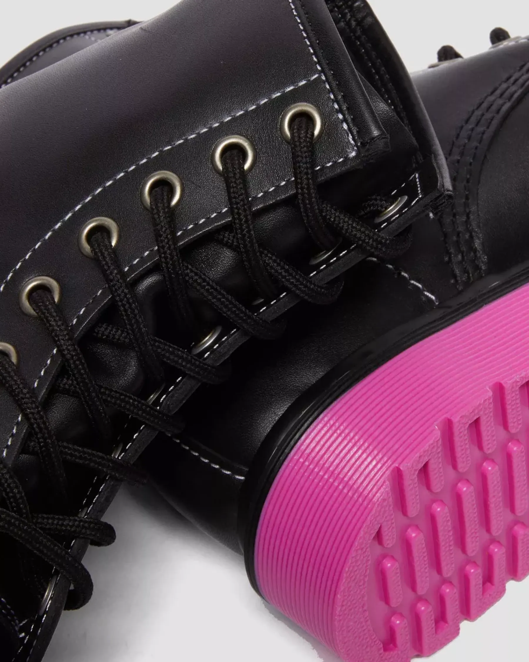 Sale|Originals>Dr. Martens 1460 Pink Sole Wanama Leather Jungle Zip Boots Black — Wanama