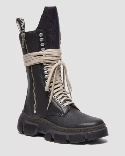 Ankle Boots|Boots>Dr. Martens 1918 Rick Owens DMXL Tall Leather Lace Up Boots Black — Lunar