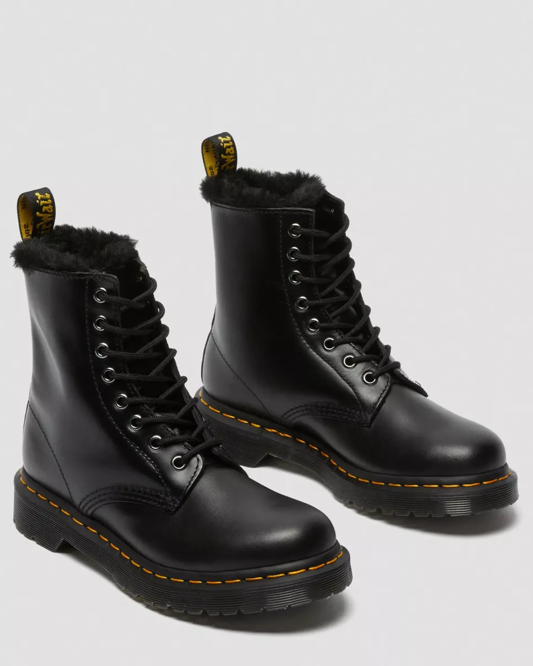 Sale|Originals>Dr. Martens 1460 Serena Faux Fur Lined Lace Up Boots Dark Grey — Atlas