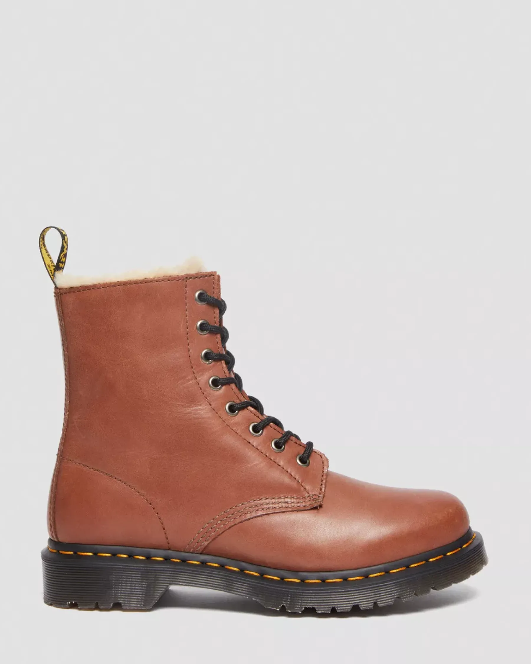 Originals|Winter Boots>Dr. Martens 1460 Serena Women's Faux Fur-Lined Leather Boots Tan — Farrier