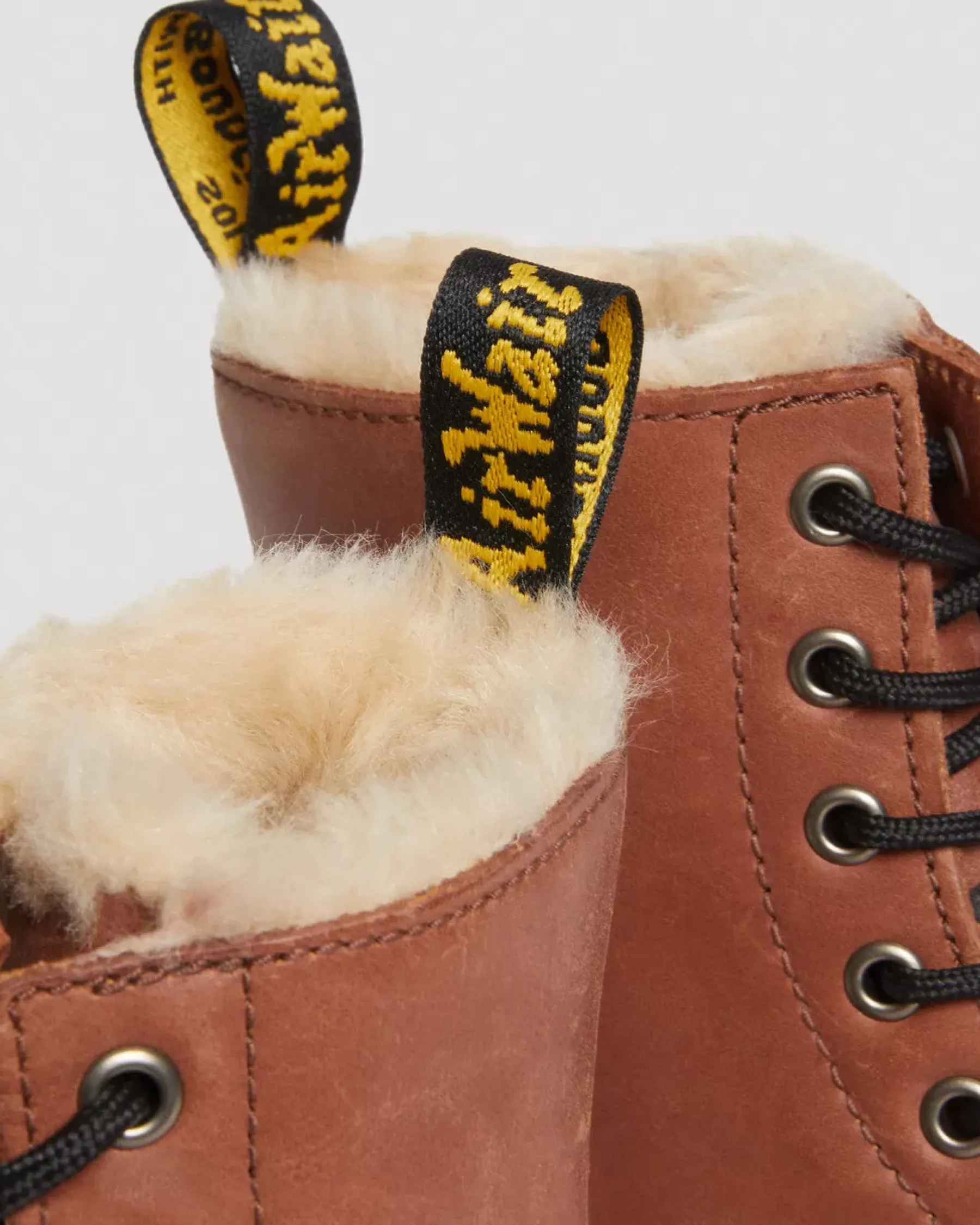 Originals|Winter Boots>Dr. Martens 1460 Serena Women's Faux Fur-Lined Leather Boots Tan — Farrier