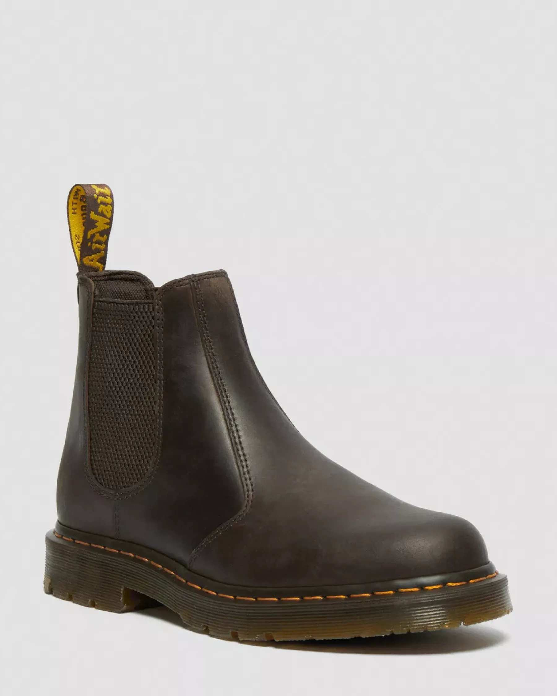 Originals|Chelsea Boots>Dr. Martens 2976 Slip Resistant Leather Chelsea Boots Dark Brown — Crazy Horse