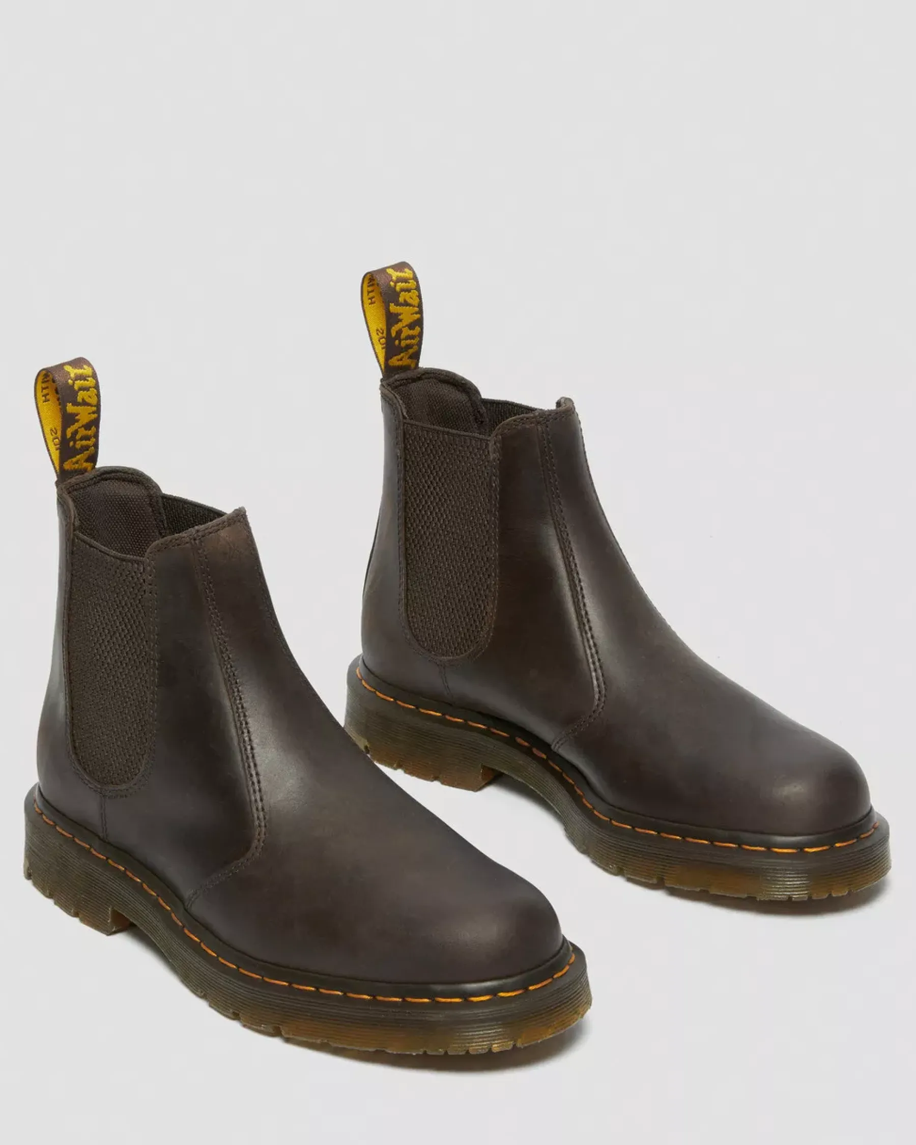 Originals|Chelsea Boots>Dr. Martens 2976 Slip Resistant Leather Chelsea Boots Dark Brown — Crazy Horse