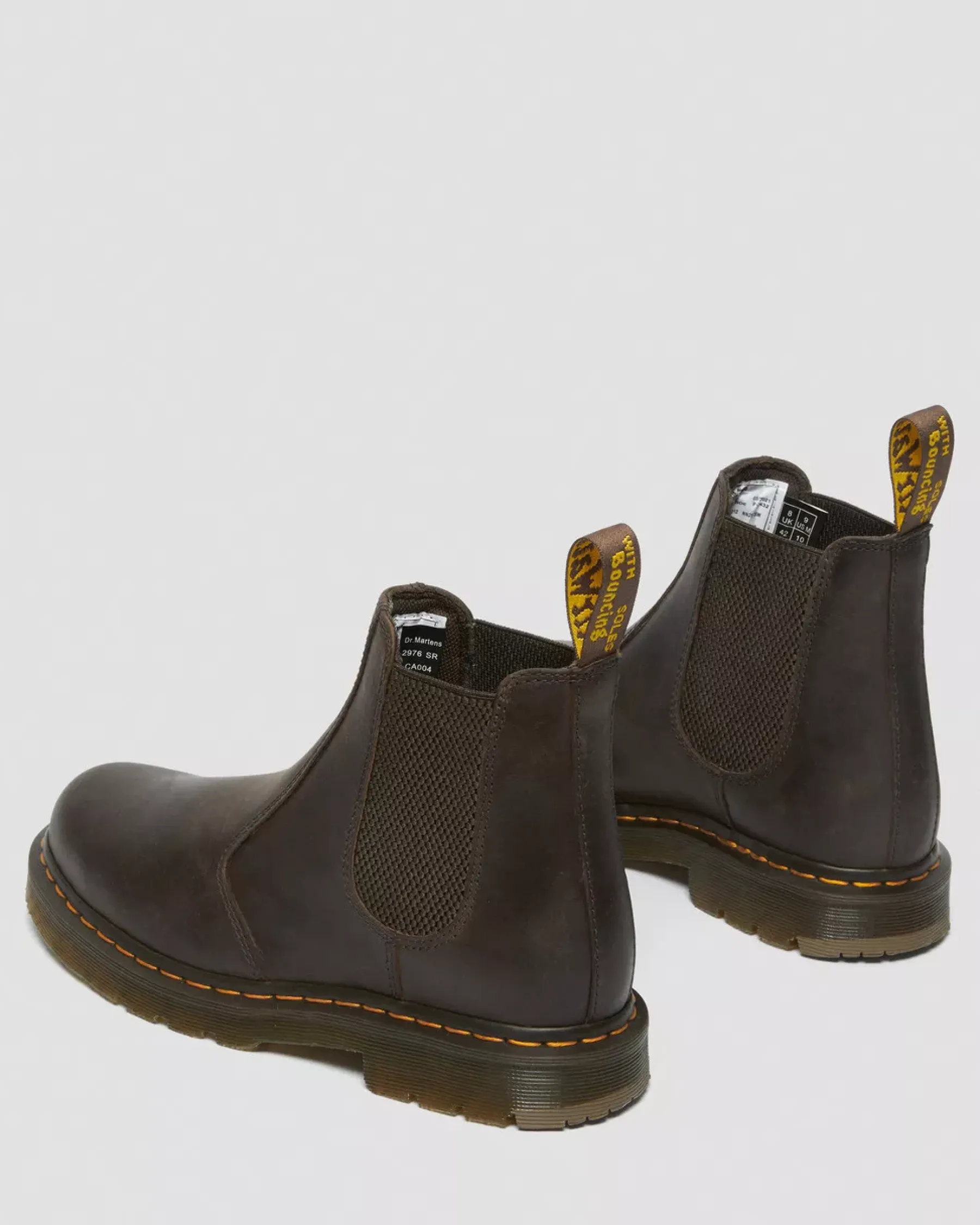 Originals|Chelsea Boots>Dr. Martens 2976 Slip Resistant Leather Chelsea Boots Dark Brown — Crazy Horse