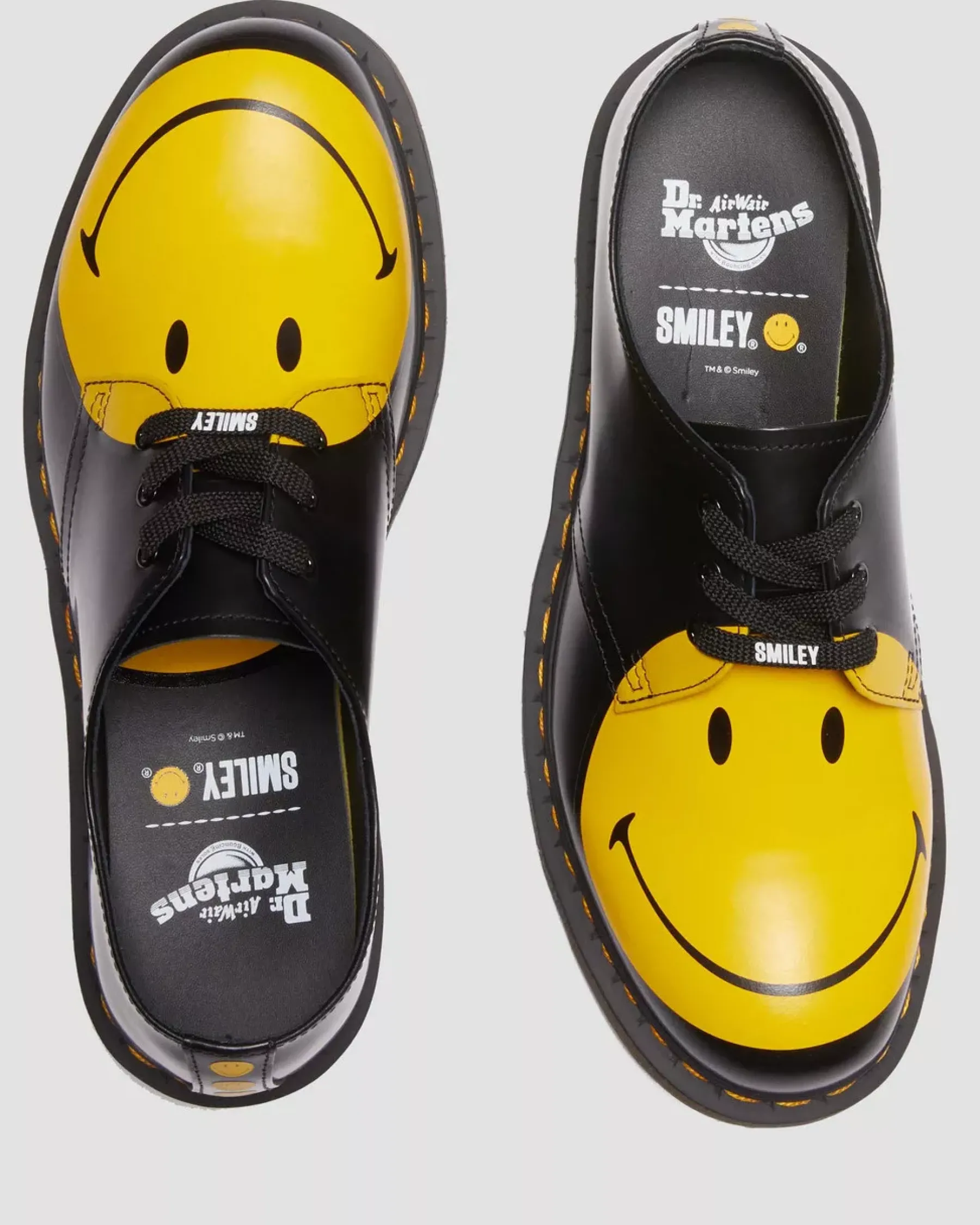 Originals|Oxfords>Dr. Martens 1461 Smiley® Smooth Leather Oxford Shoes Black — Smooth Leather