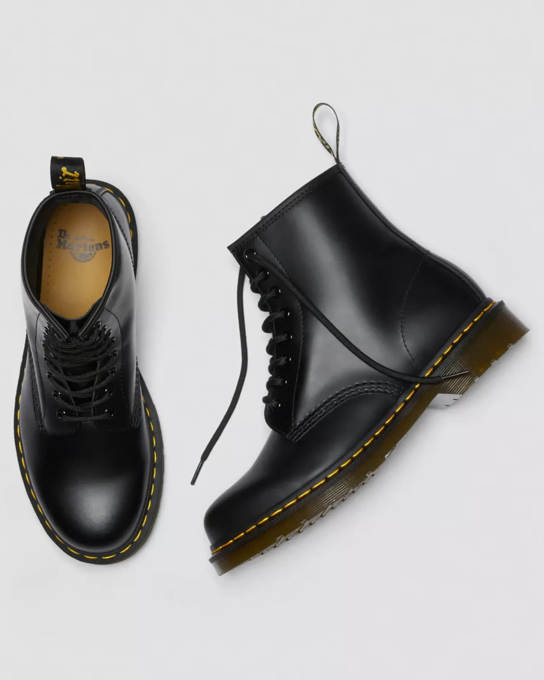 Bestsellers|Originals>Dr. Martens 1460 Smooth Leather Lace Up Boots Black — Smooth Leather