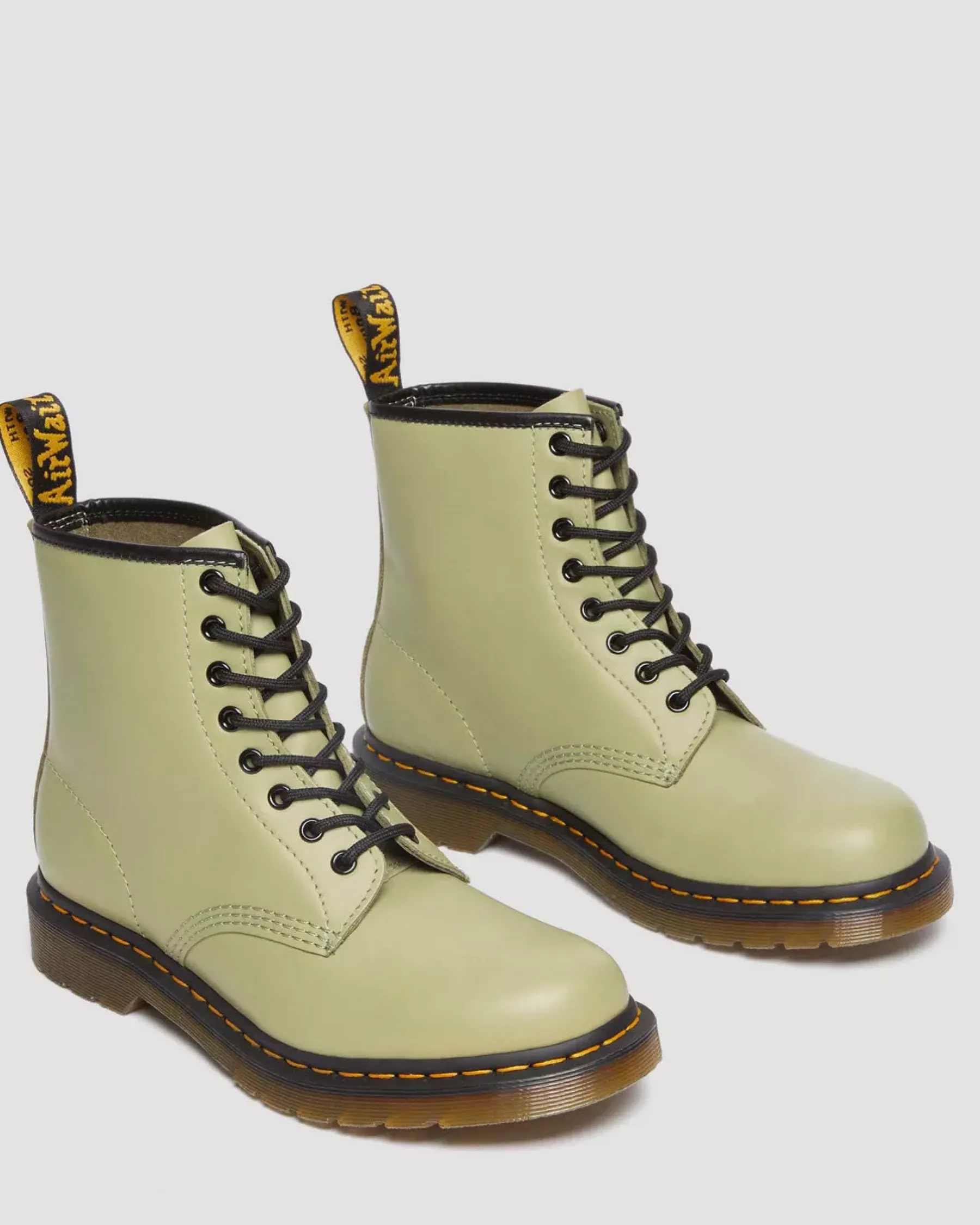 Sale|Originals>Dr. Martens 1460 Smooth Leather Lace Up Boots Pale Olive — Smooth Leather
