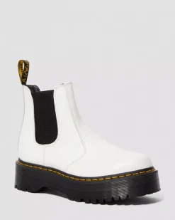 Sale|Platform Boots>Dr. Martens 2976 Smooth Leather Platform Chelsea Boots White — Smooth Leather